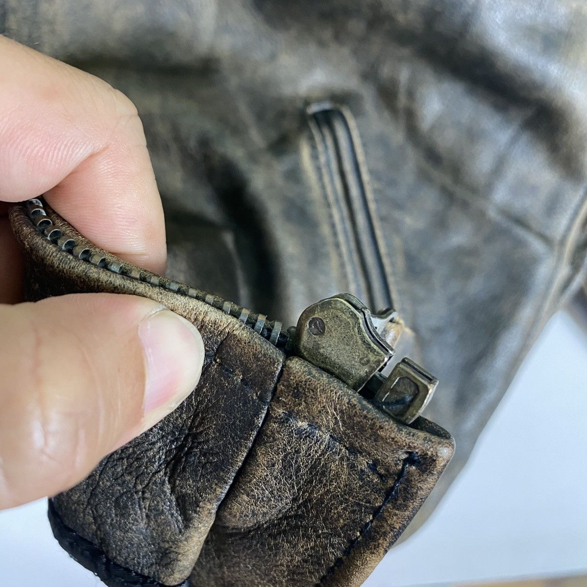 Genuine Leather × Leather × Vintage Vintage G.S.C On Time Leather Zipper Jacket M Size Size US M / EU 48-50 / 2 - 7 Thumbnail