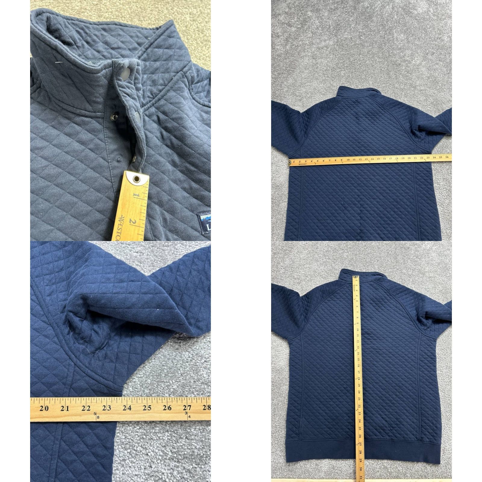Vintage L.L. Bean Sweatshirt Mens XL Blue Quilted Logo Raglan Sleeve 1/4 Snap Henley Pocket Easy Care 90s Outdoor Classic Modern Mens Size US XL / EU 56 / 4 - 8 Thumbnail