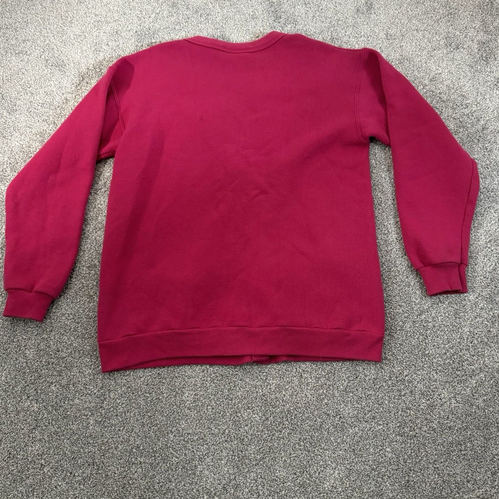 Lee VINTAGE Lee Cardigan Sweatshirt Womens L Heavyweight Barbiecore Hot Pink 80s 90s Pink Womens L Lee Cardigan Sweatshirt Size L / US 10 / IT 46 - 2 Thumbnail