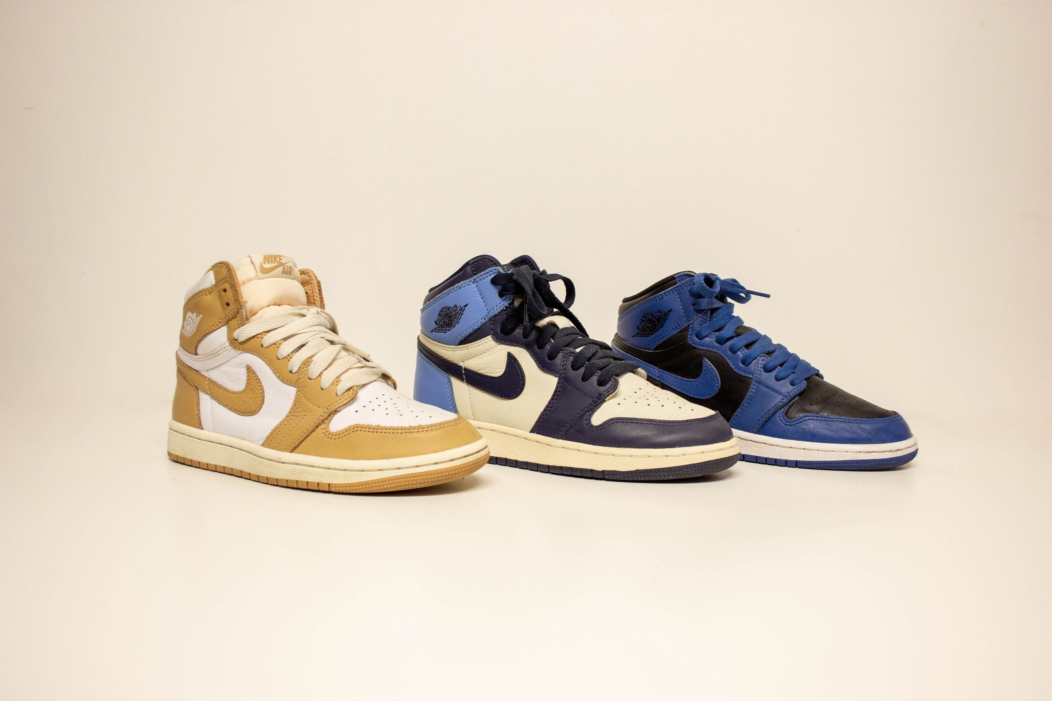 Jordan Brand Air Jordan 1 Hi Set | Dark Marine, Obsidian, Praline Size US 4.5 / IT 34.5 - 1 Thumbnail