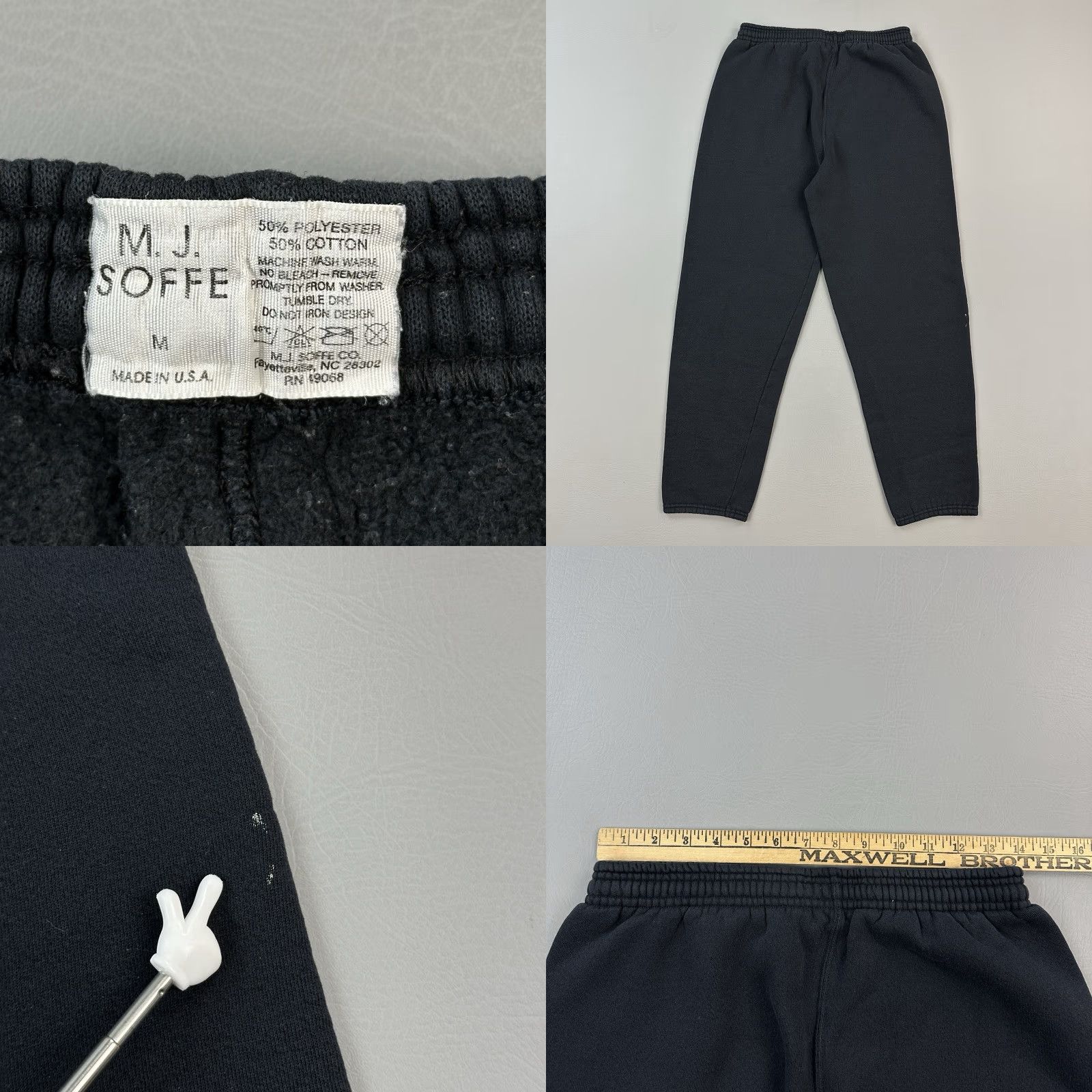 Soffe VINTAGE Soffe Pants Mens Medium Black Fleece Jogger Drawstring USA Made 90s Size US 31 - 8 Thumbnail