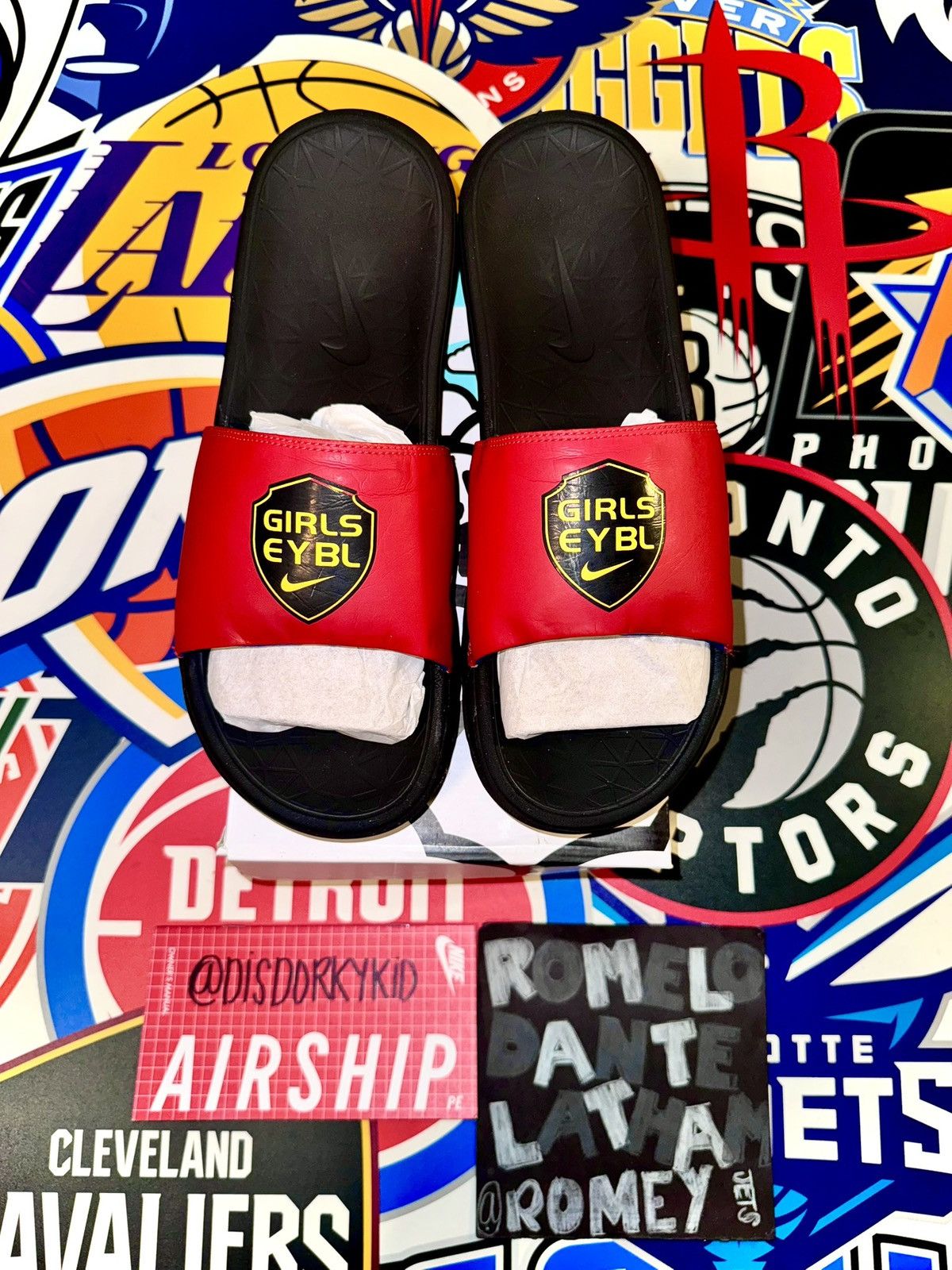 Nike Red/Black/Game Royal Nike EYBL Benassi Slides (749833-006) Size US 11 / EU 44 - 2 Thumbnail