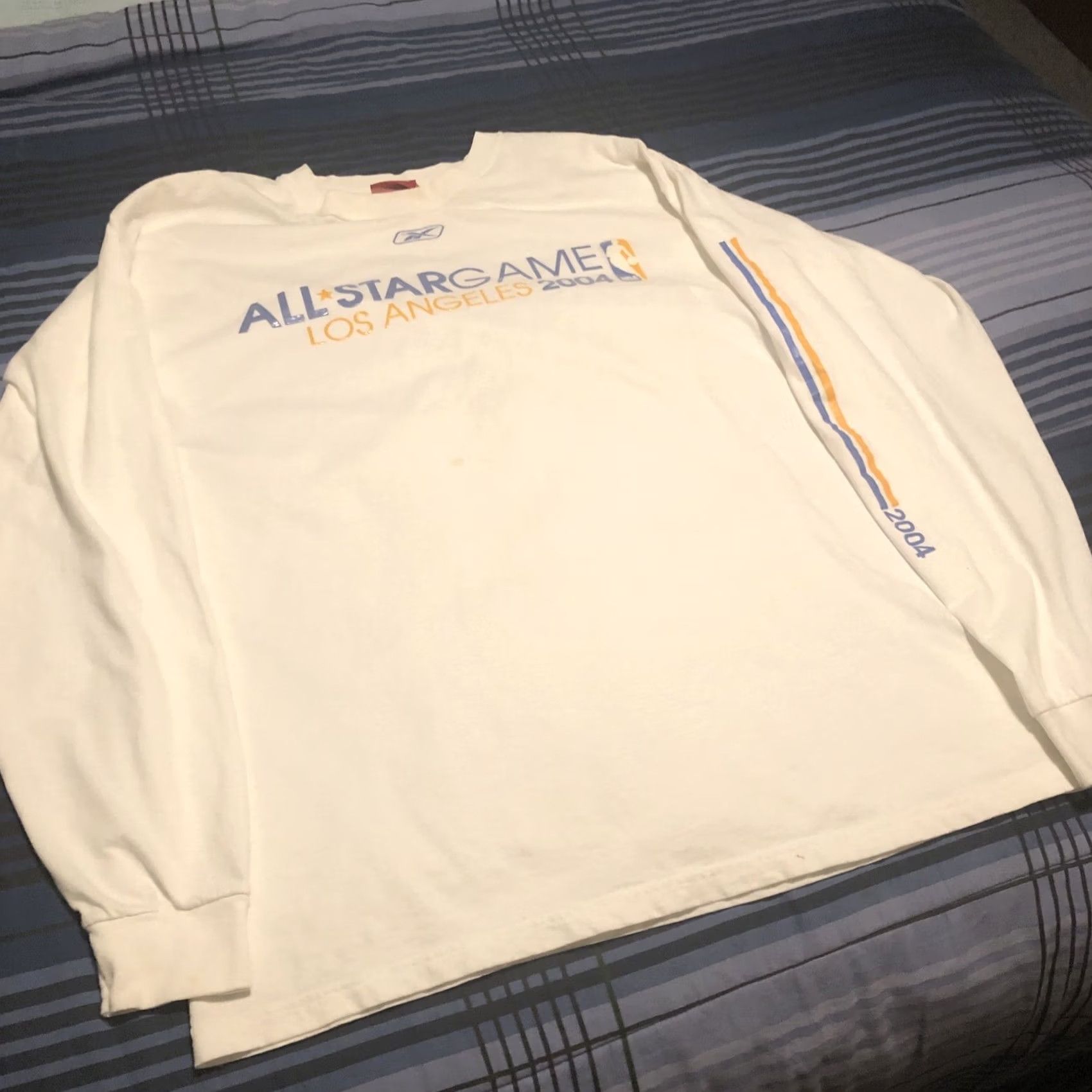 Reebok VINTAGE Reebok T-Shirt Los Angeles NBA All-Star 2004 Men L White Crew Neck Short Sleeve Graphic Print Angel Stars 90s Logo Knit Cotton Size US L / EU 52-54 / 3 - 4 Thumbnail