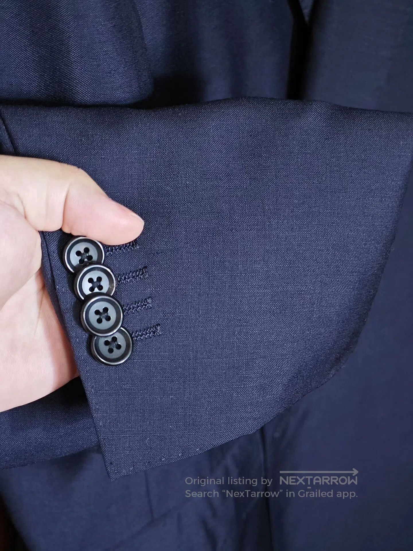Japanese Brand Navy Wool Blend Blazer. Size US L / EU 52-54 / 3 - 4 Thumbnail
