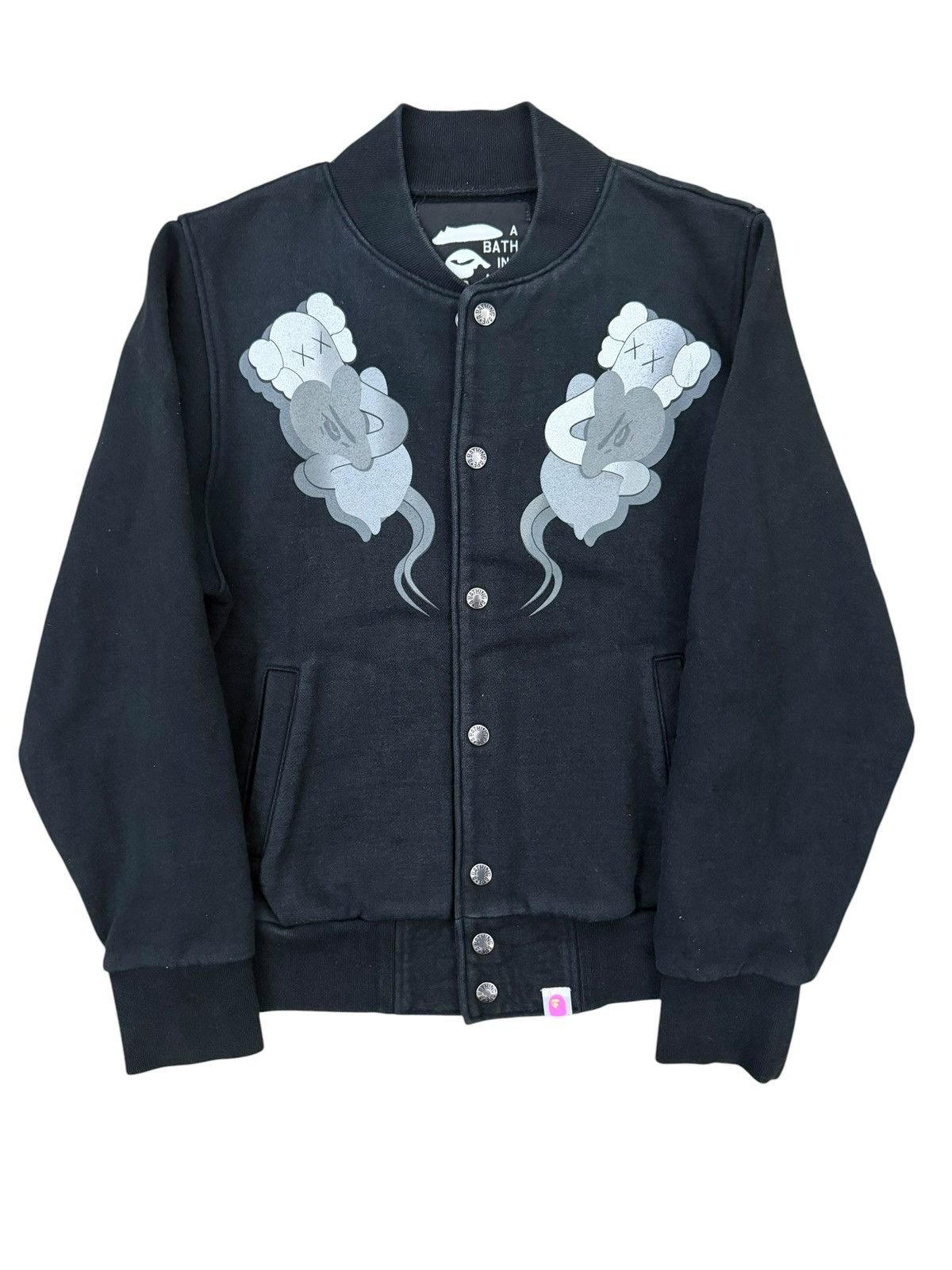 Bape × Kaws Bape 2007x Kaws Companion Twin Logo Varsity Jacket Size L / US 10 / IT 46 - 1 Thumbnail