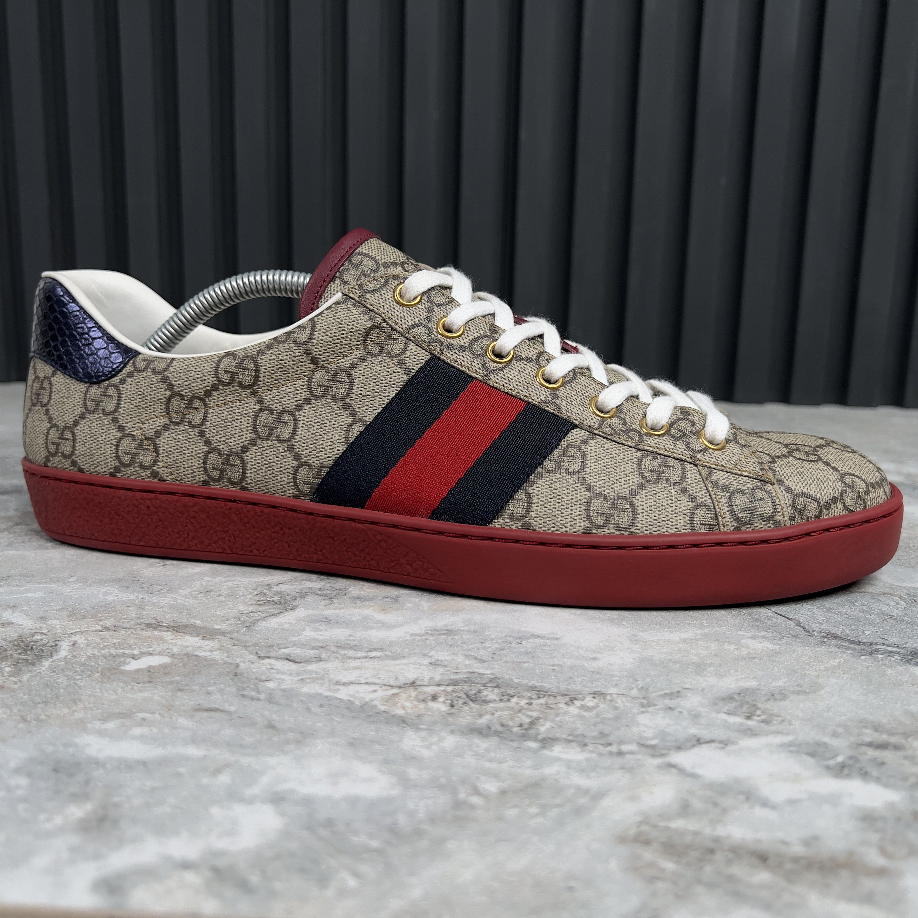Gucci Gucci ACE GG Supreme Canvas Python Sneakers Leather