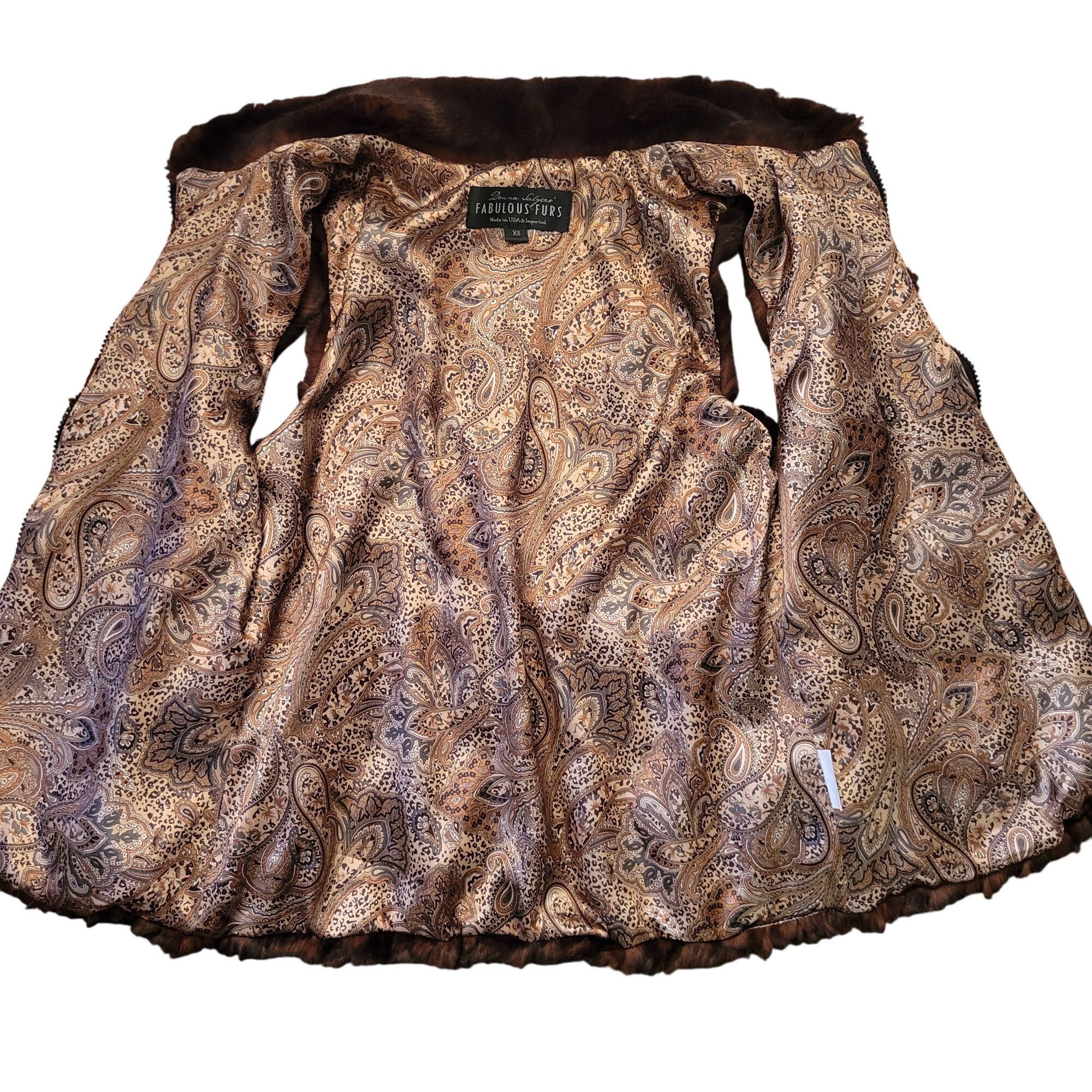 Other Donna Salyers Fabulous Furs Faux Fur Vest XS Brown Full Zip Size XS / US 0-2 / IT 36-38 - 4 Thumbnail