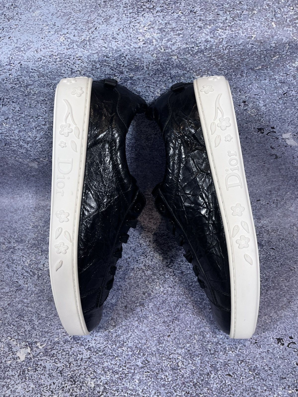 Dior New Dior Black Crinkled Patent Leather Move shoes trainers Size US 8.5 / IT 38.5 - 8 Thumbnail
