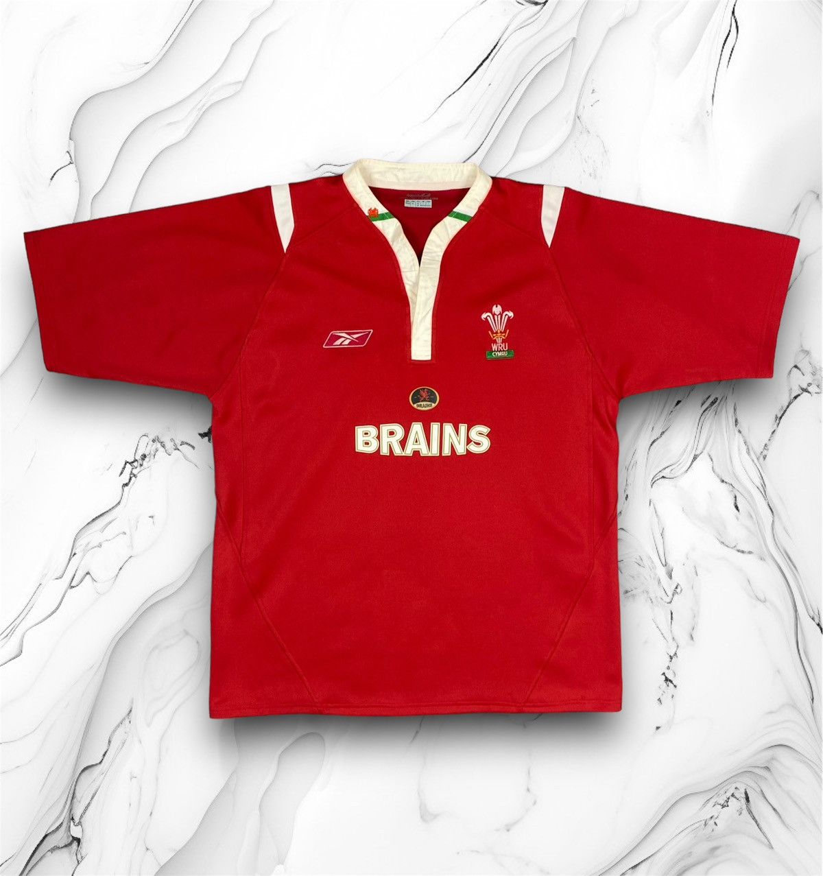 Reebok × Vintage Vintage Reebok Wales Brains W.R.U Rugby Jersey Shirt Size US XL / EU 56 / 4 - 1 Thumbnail