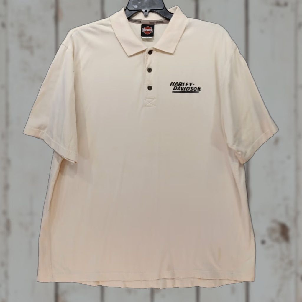 Harley Davidson Harley-Davidson Polo Shirt Beige 2XL 100% Cotton Embroidered Logo Short Sleeve Regular Fit Men Size US XXL / EU 58 / 5 - 1 Thumbnail