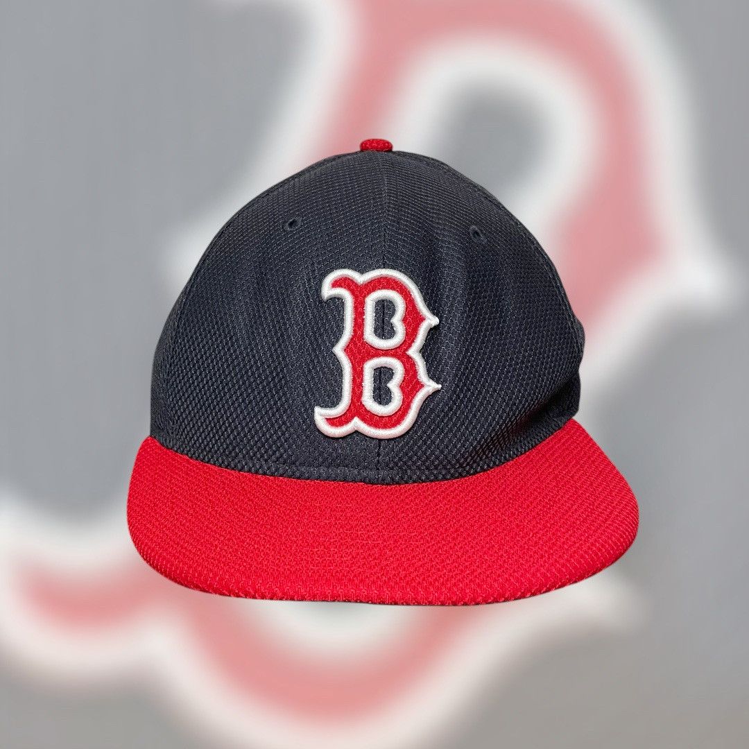 New Era Boston Red Sox Hat Cap New Era 59fifty Fitted 6 7/8 Navy Red Size ONE SIZE - 1 Thumbnail
