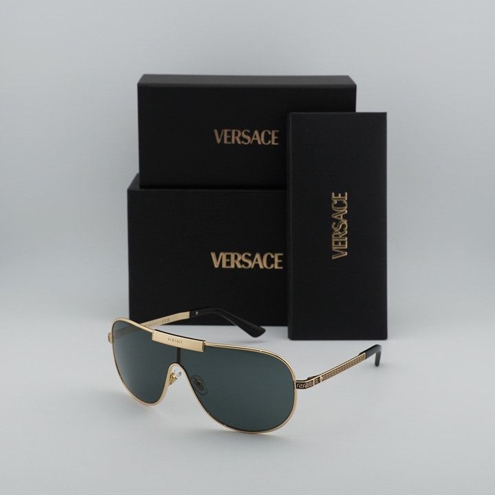 Versace Versace VE2293 1002/87 Square Sunglasses - Gold Frame, Grey Size ONE SIZE - 10 Thumbnail