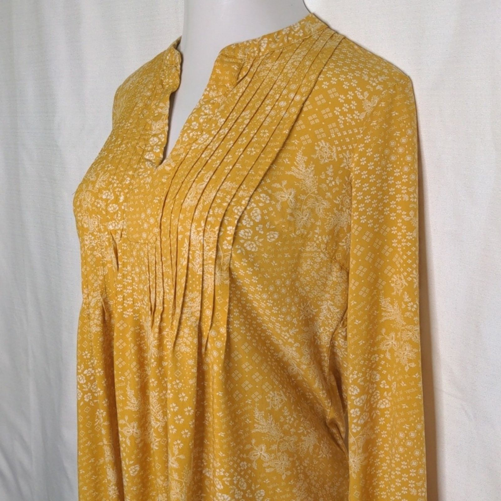Old Navy OLD NAVY Mustard Yellow Floral Print Boho V-Neck Dress Med Size M / US 6-8 / IT 42-44 - 4 Thumbnail