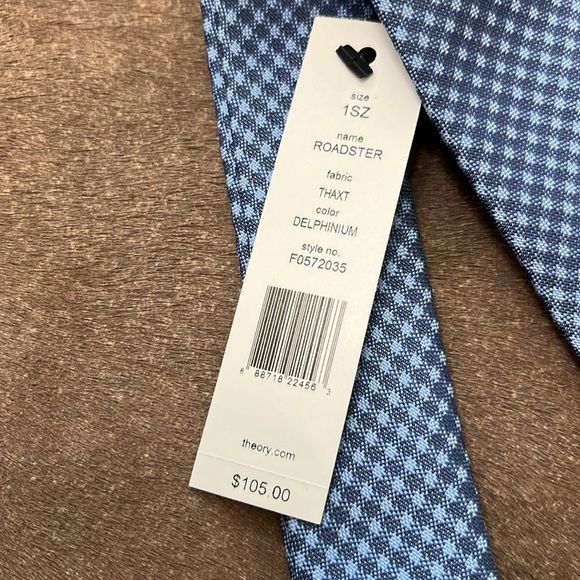 Theory Theory Roadster Tie Thaxt Delphinium Gridded Plaid Skinny Ti Size ONE SIZE - 4 Thumbnail