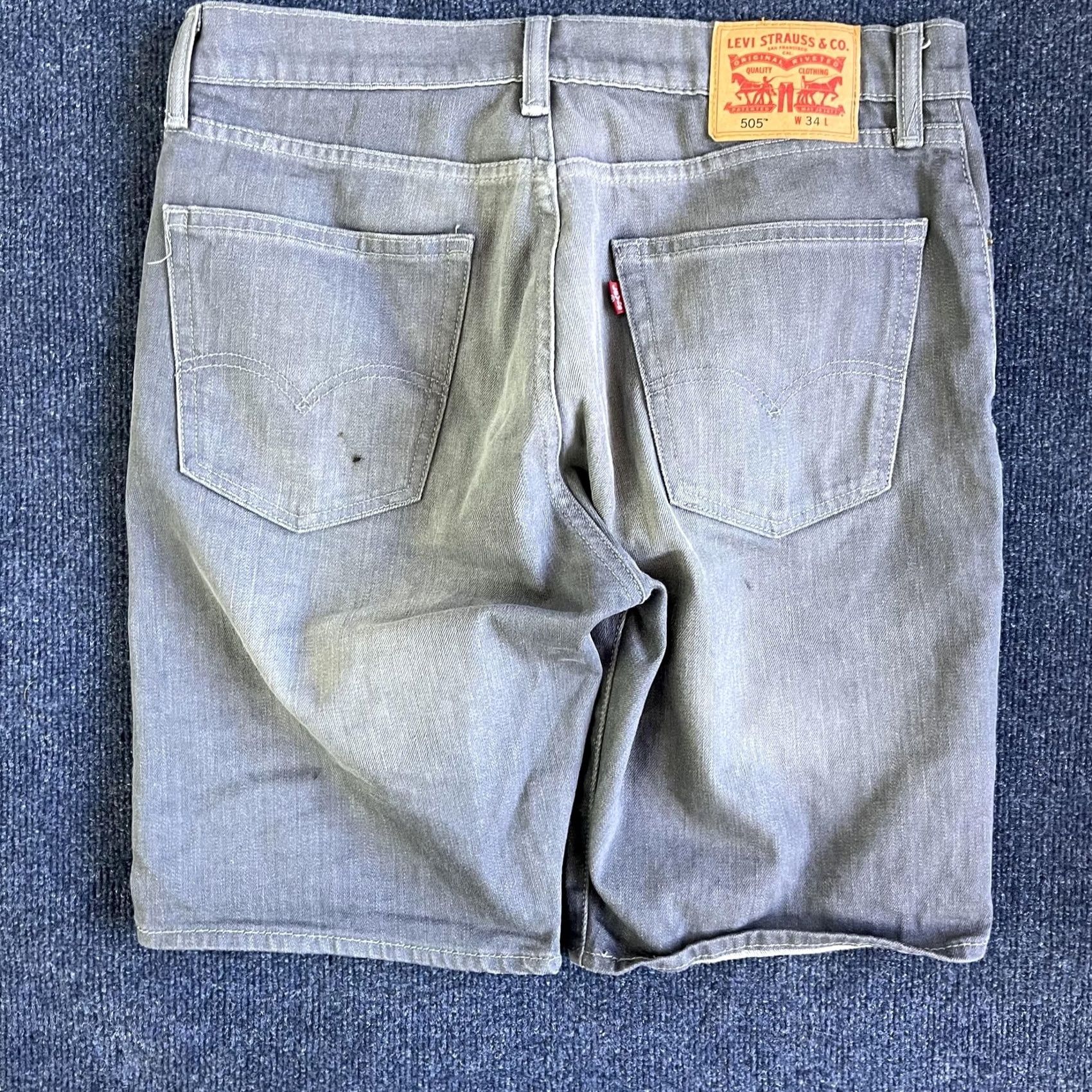 Levi's Levi'S 505 Denim Shorts Mens Medium Wash Gray Regular Fit Bermuda Casual Size US 34 / EU 50 - 2 Thumbnail