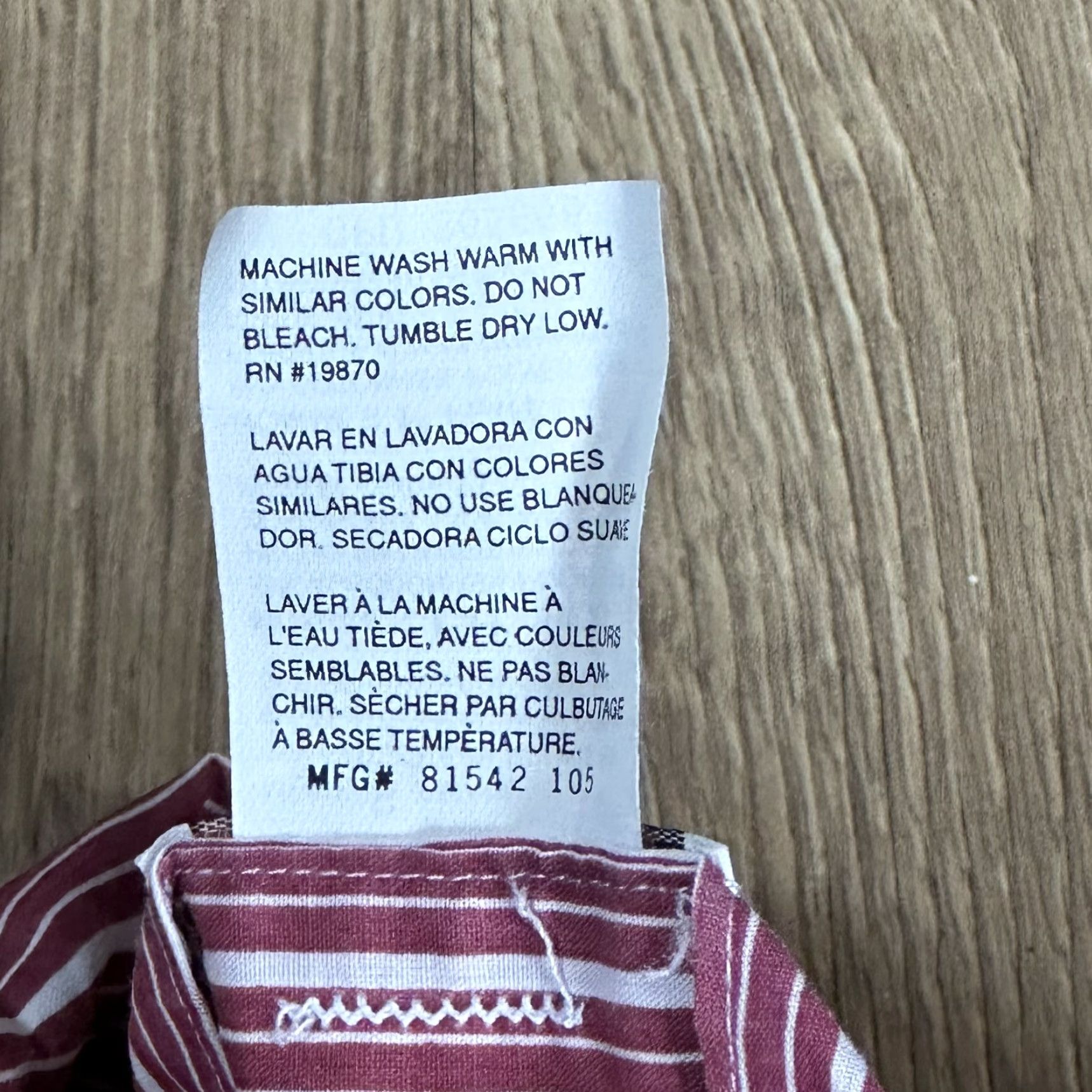 McGregor McGregor Pajama Top Striped Red Long Sleeve Shirt Mens S Night Wear Button Closure 1 Piece Cotton Polyester Classic All Season Size US S / EU 44-46 / 1 - 5 Thumbnail