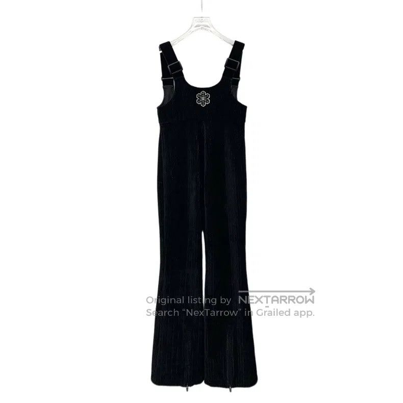Chanel Chanel Black snowflake logo velvet cotton casual suspender Size 25" / US 0 / IT 36 - 2 Thumbnail
