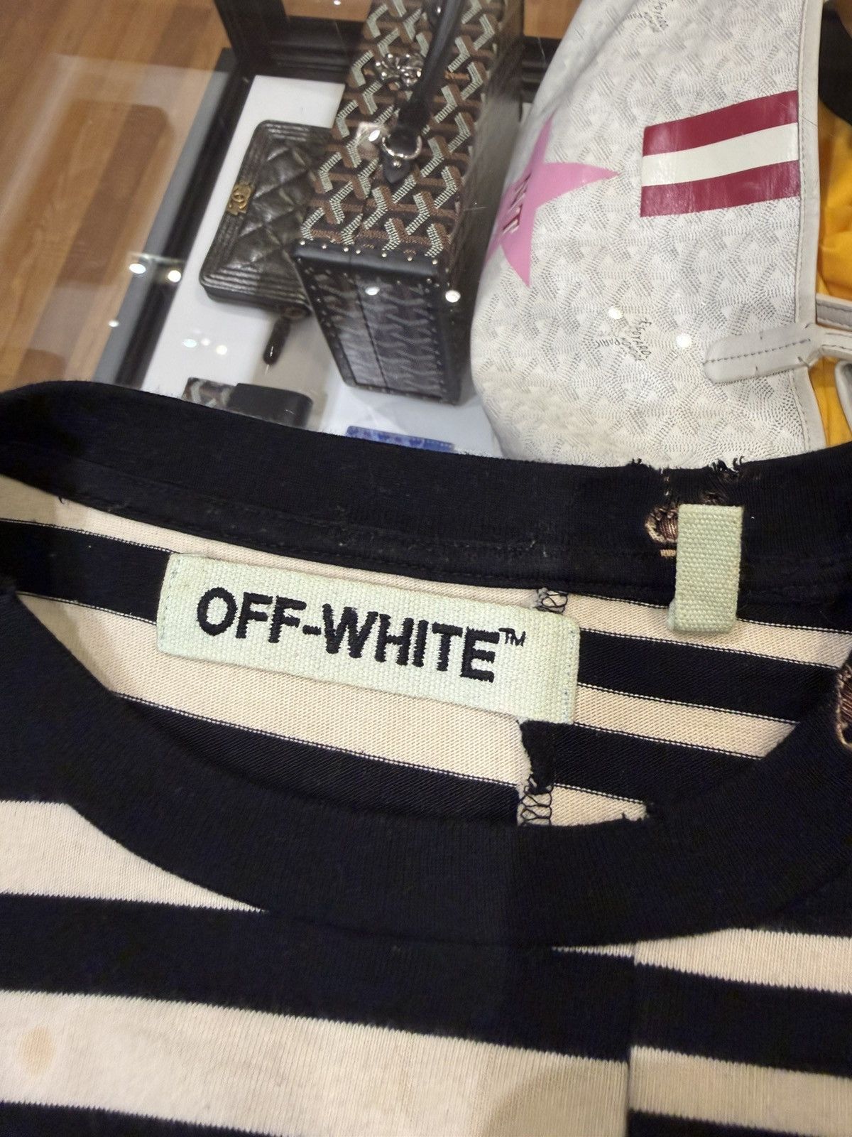 Off-White Off-White Bleached Striped Distressed LS Shirt Size US XXL / EU 58 / 5 - 3 Thumbnail