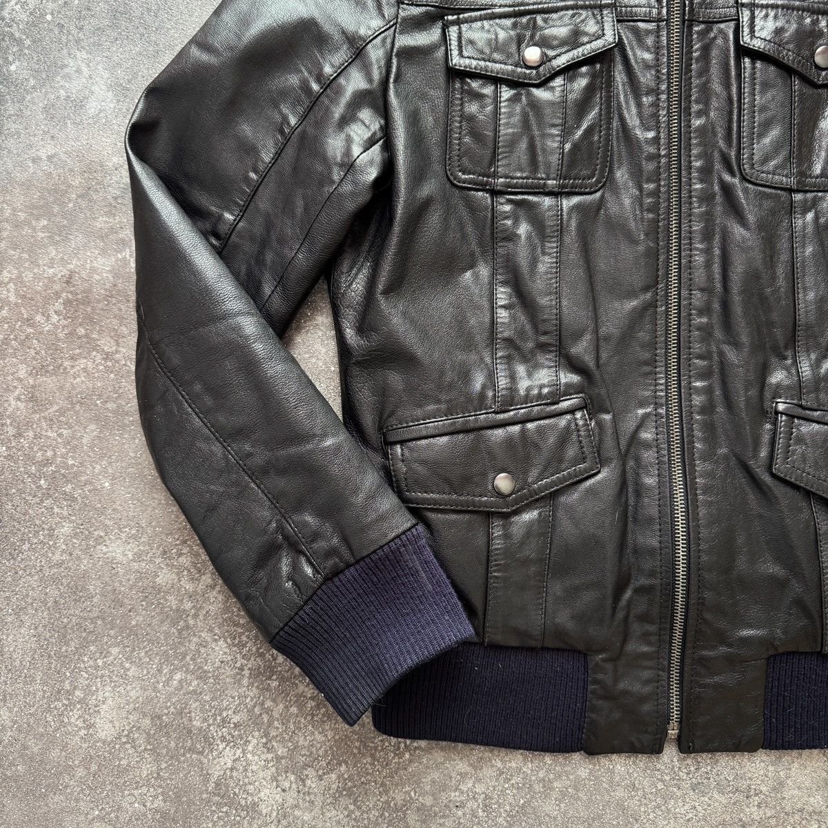 If Six Was Nine Avant Garde Vintage Y2K Multi-pocket Leather Bomber Jacket Size S / US 4 / IT 40 - 8 Thumbnail