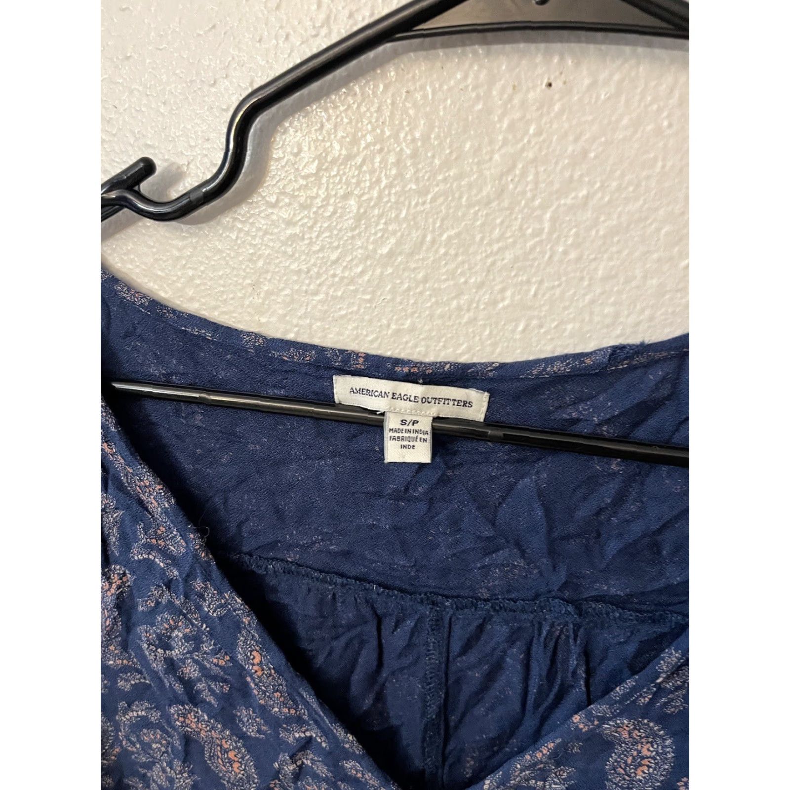 American Eagle Outfitters VINTAGE American Eagle Outfitters Blouse Shirt Paisley Long Sleeve Blue S Womens Size S / US 4 / IT 40 - 2 Thumbnail