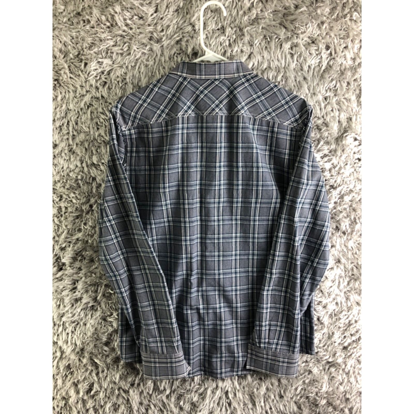 Vintage American Rag Shirt Size Large Mens Gray Plaid Long Sleeve Spread Collar Size US L / EU 52-54 / 3 - 7 Thumbnail