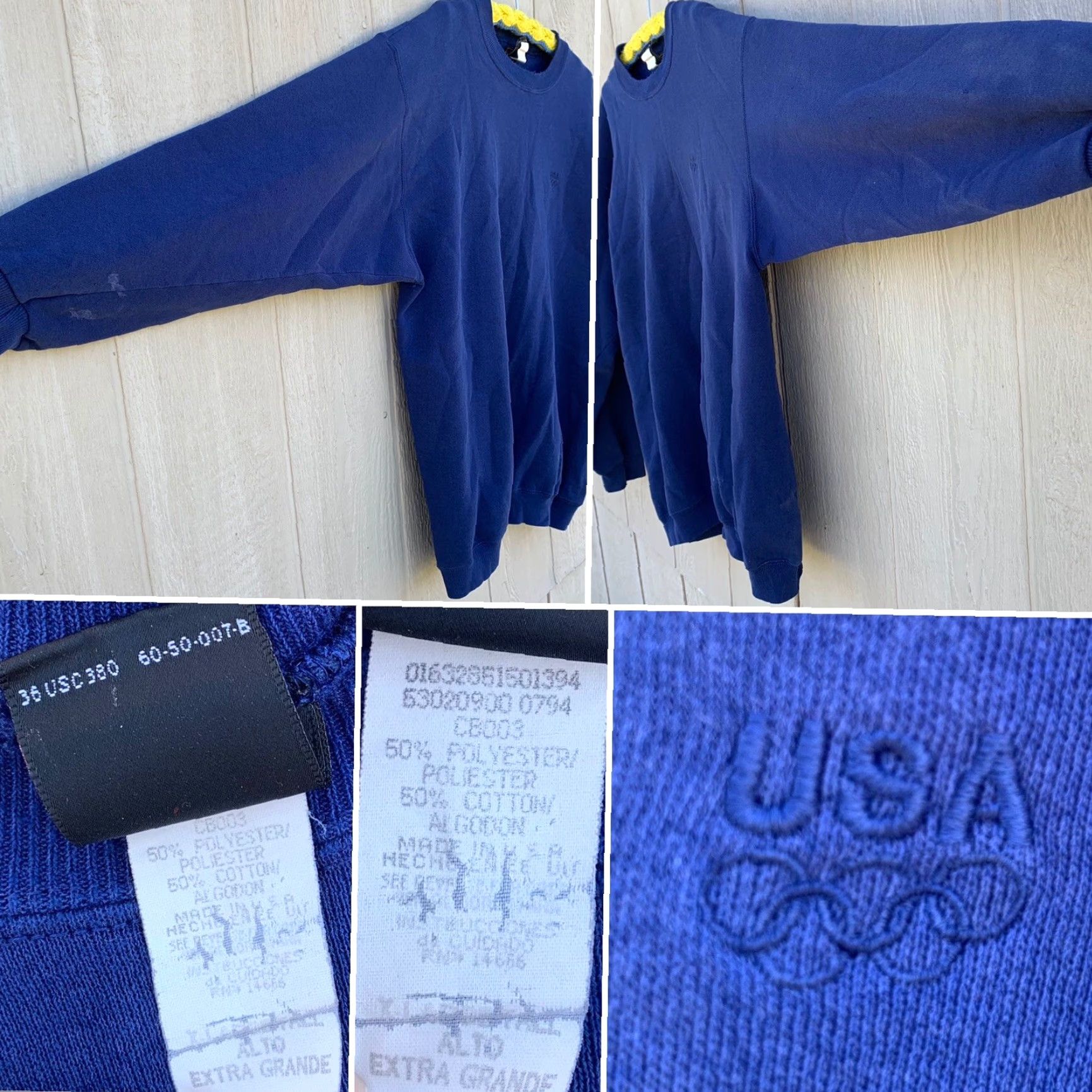JCPenney VINTAGE USA Olympics Sweatshirt Pullover JCPenney Exclusive Size XL Blue Cotton Blend Embroidered Logo Men Sweatshirt 80s 90s Retro Sports USA Olympic Size US XL / EU 56 / 4 - 3 Thumbnail