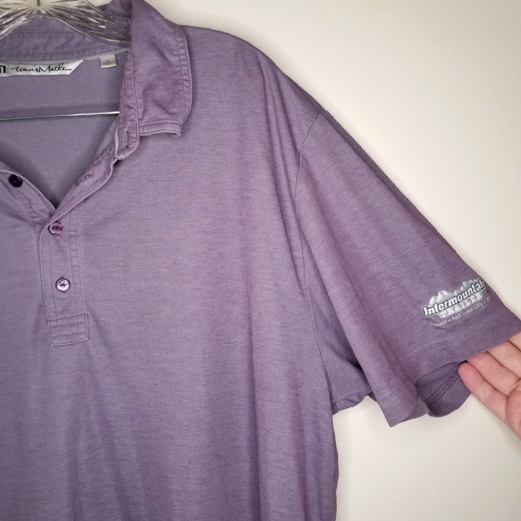 TravisMathew Travis Mathew Mens Purple Short Sleeve Polo XL Intermountain Trailer Polo Shirt (Men) Size US XL / EU 56 / 4 - 2 Thumbnail