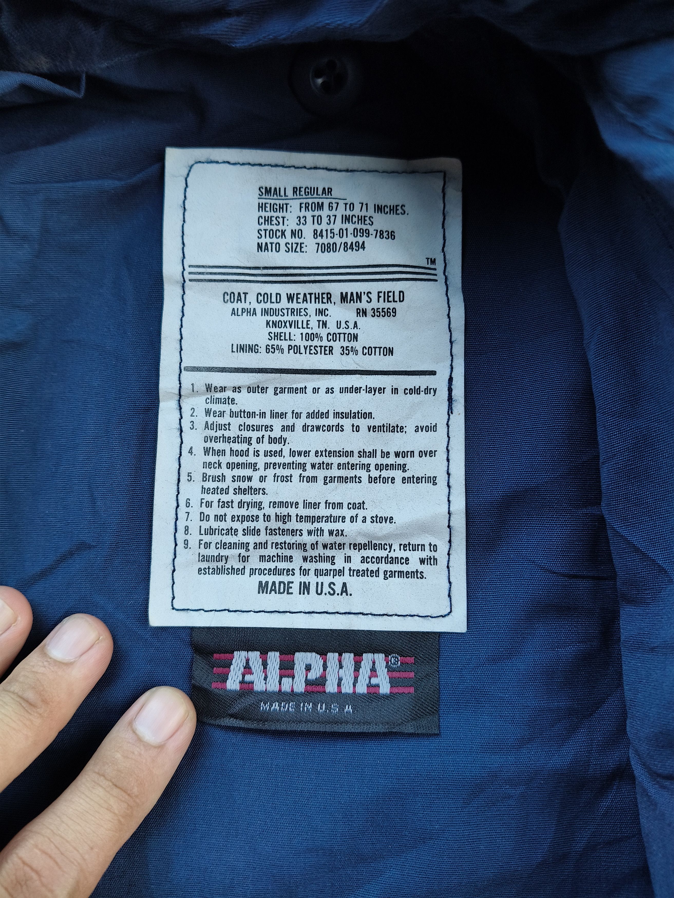 Alpha Industries Vintage Alpha Jacket Military Size US S / EU 44-46 / 1 - 13 Thumbnail
