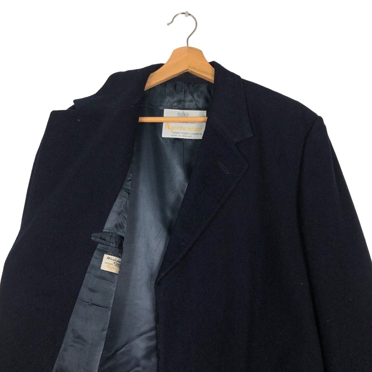 Vintage 🔥Rich Royal Blue - Fly Long Jacket Wool Aquascutum England Size US M / EU 48-50 / 2 - 9 Thumbnail