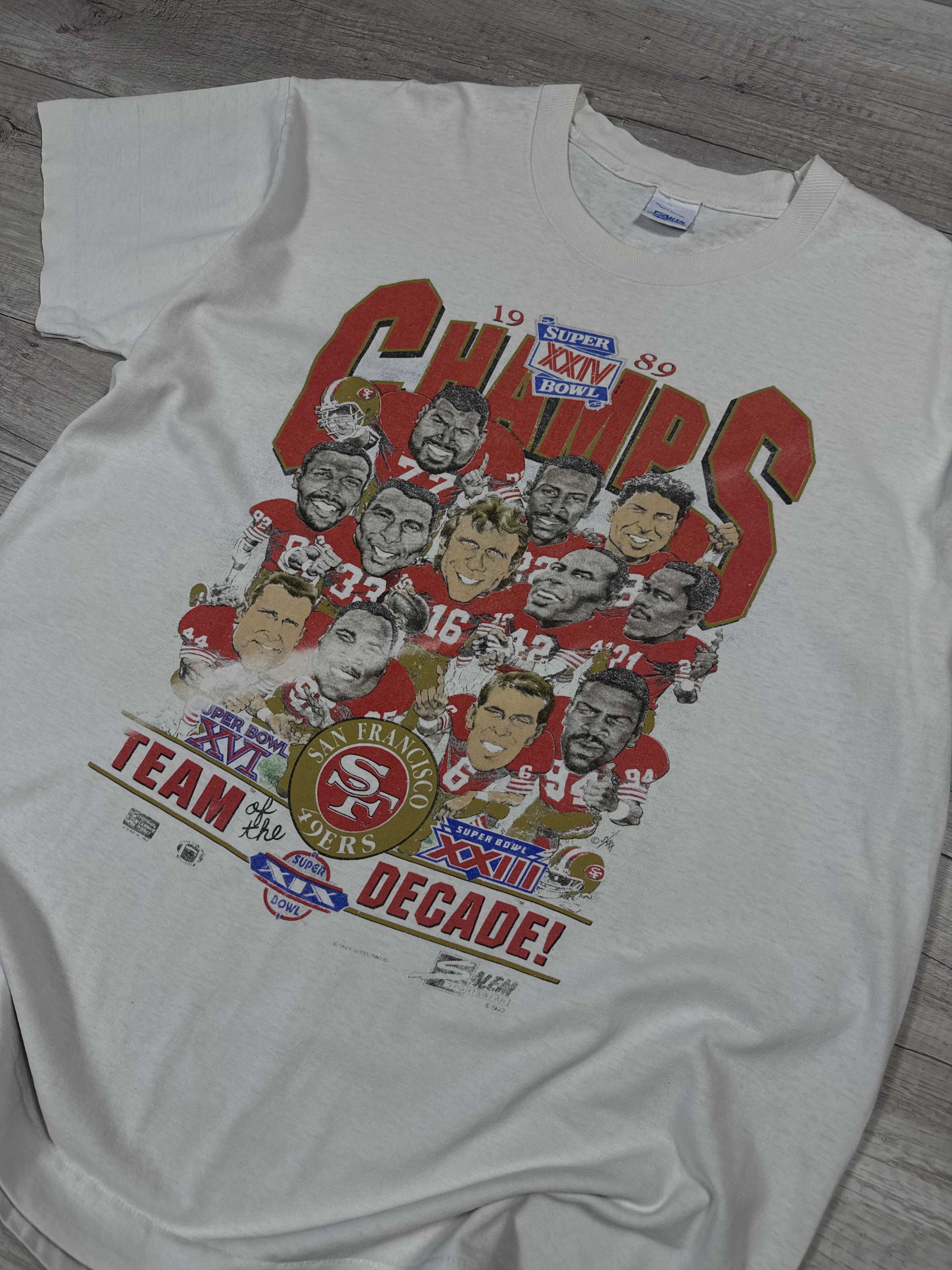 NFL Vtg 1990 San Francisco 49ers Super Bowl Champs Tee Size US XL / EU 56 / 4 - 3 Thumbnail