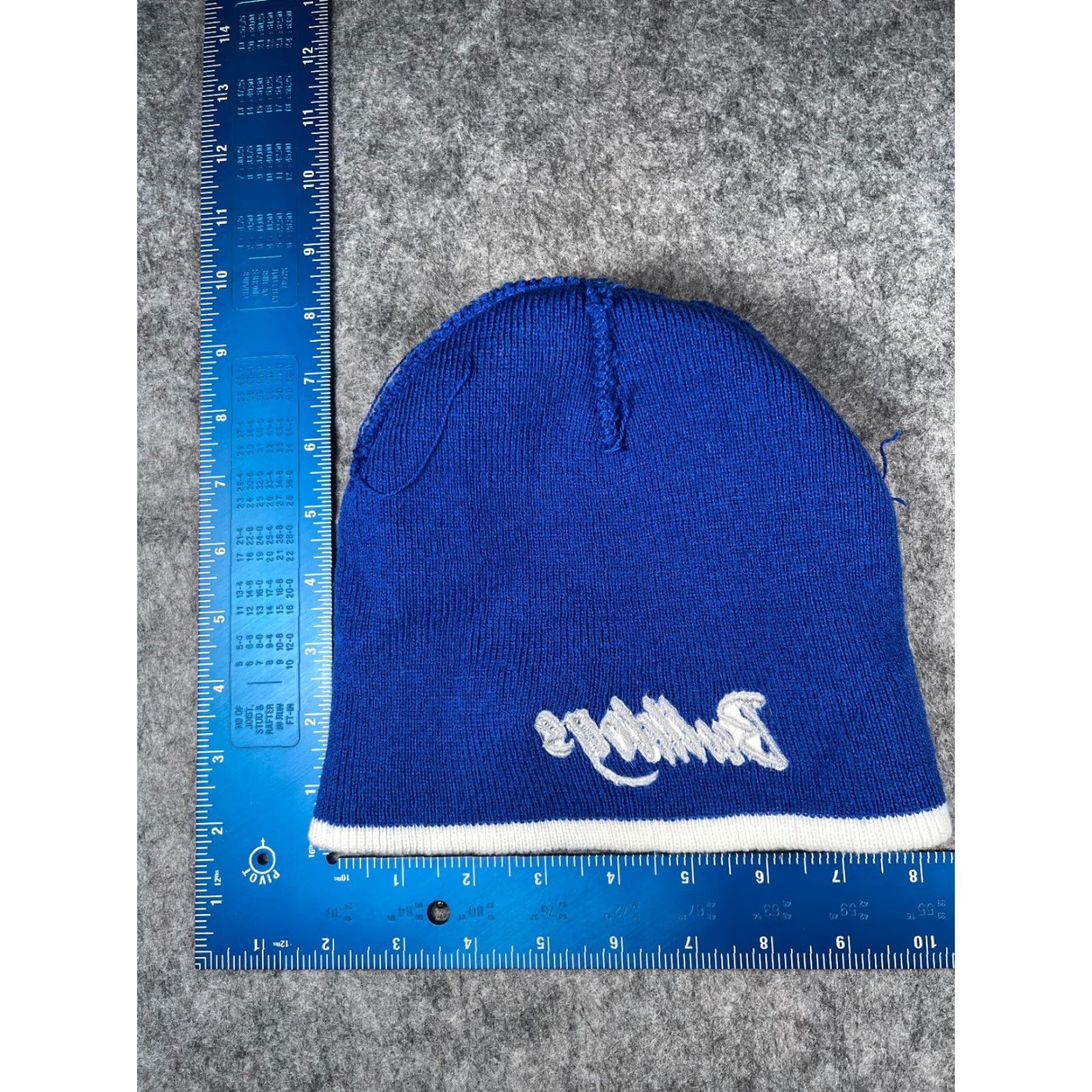 Vintage My Town Originals Bulldogs Beanie Hat Adult One Size Blue Knit 100% Acrylic Embroidered Beanie Size ONE SIZE - 5 Thumbnail