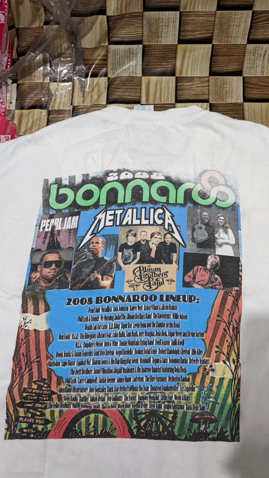 Alstyle VINTAGE BONNAROO 2008 MUSIC N ART FESTIVAL LINE UP 2008 RARE Size US L / EU 52-54 / 3 - 5 Thumbnail