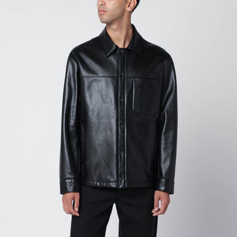 Salvatore Santoro Salvatore Santoro Black Leather Overshirt Size US M / EU 48-50 / 2 - 1 Thumbnail