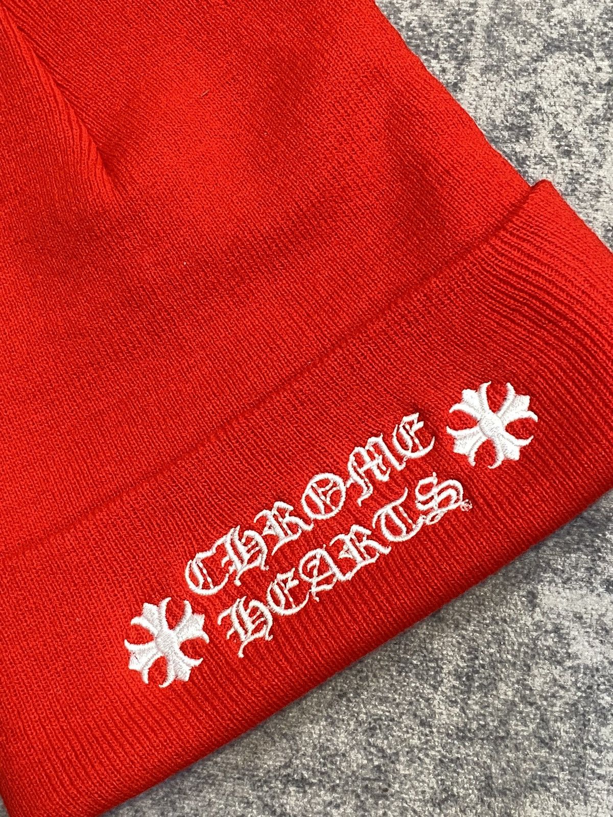 Chrome Hearts Chrome hearts logo beanie safety red Size ONE SIZE - 2 Thumbnail