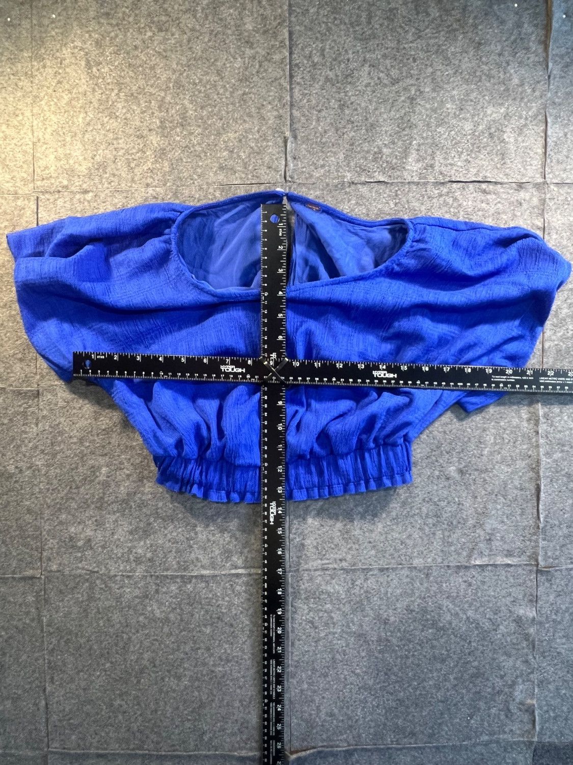 Free People Free People Blue Textured Crop Top Size ONE SIZE - 3 Thumbnail