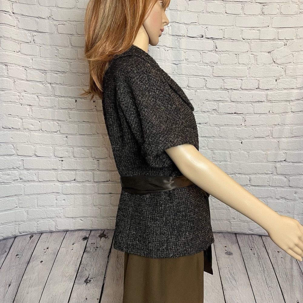 Lafayette 148 Lafayette 148 Wool Blend Short Sleeve Brown Jacket with Sat Size XL / US 12-14 / IT 48-50 - 2 Thumbnail