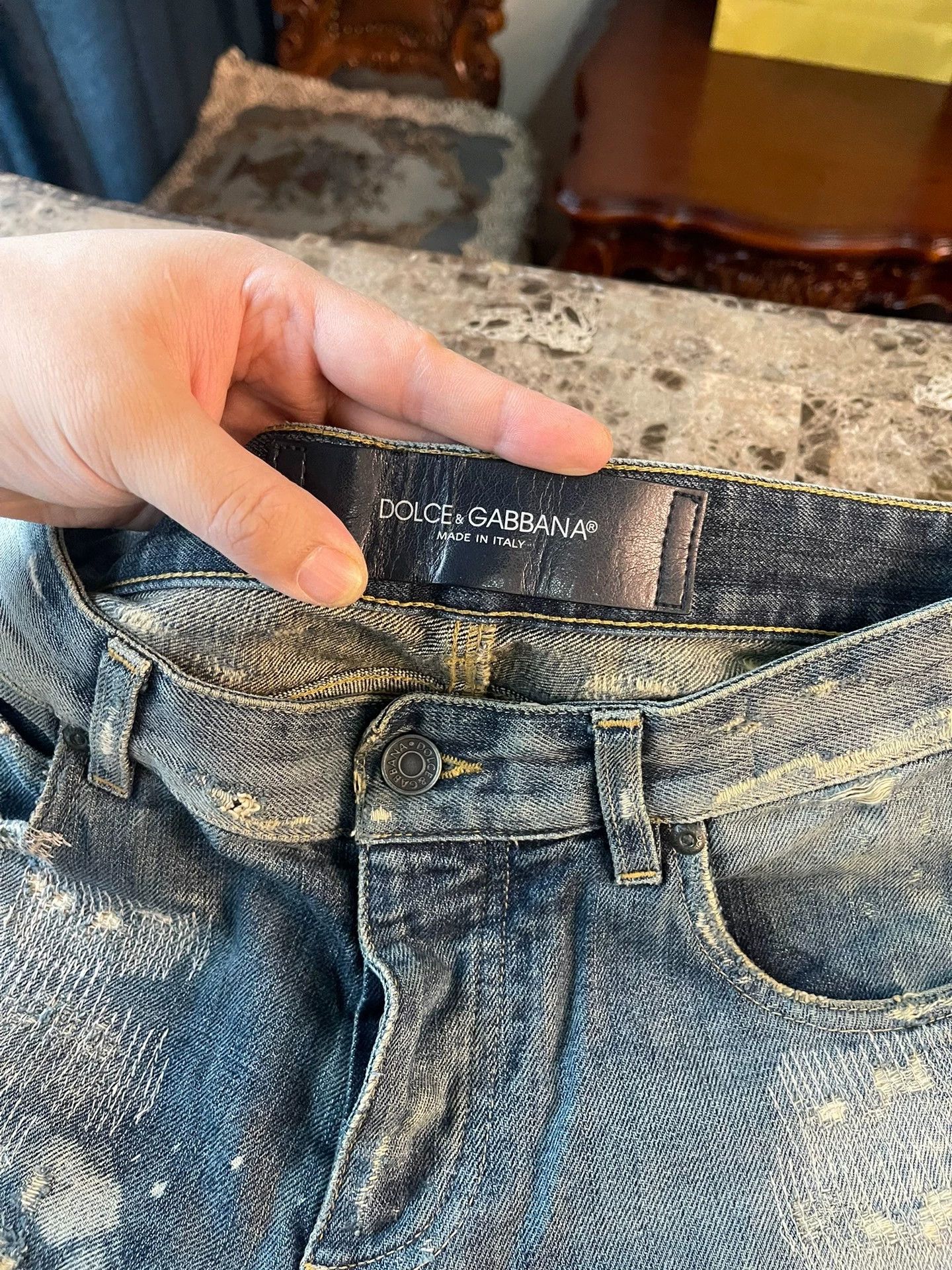 Dolce & Gabbana DG Runway Distressed Jeans 44 (Front/Back Rips) Size US 28 / EU 44 - 4 Thumbnail