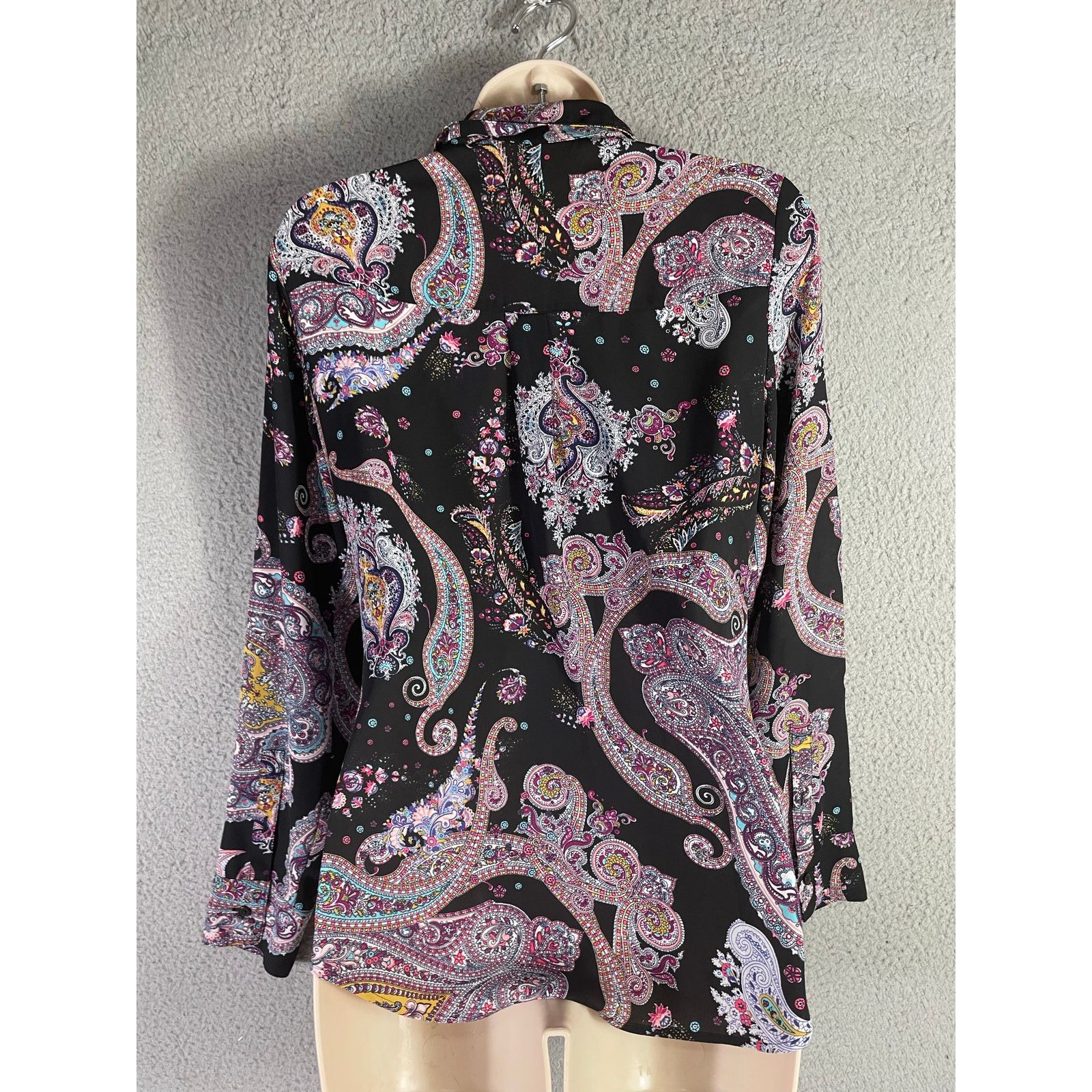 Express Express Women’s Paisley Button Down Shirt XS Boho Blouse Size XS / US 0-2 / IT 36-38 - 8 Thumbnail