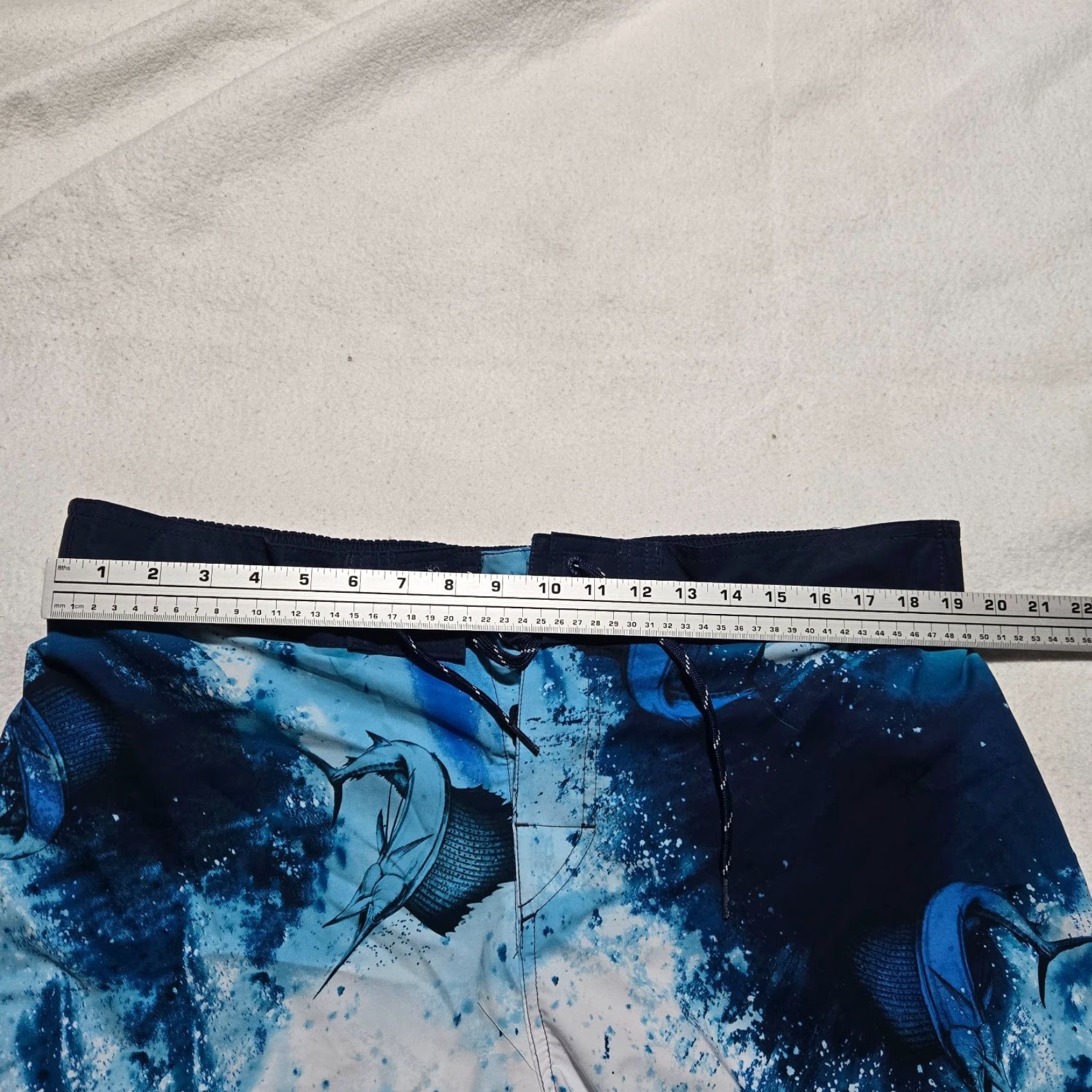 Vintage Ocean & Coast Swim Trunks Men Ocean & Coast Trunks XL Blue Fish Back Pocket Drawstring Elastic Adult Men Size ONE SIZE - 3 Thumbnail