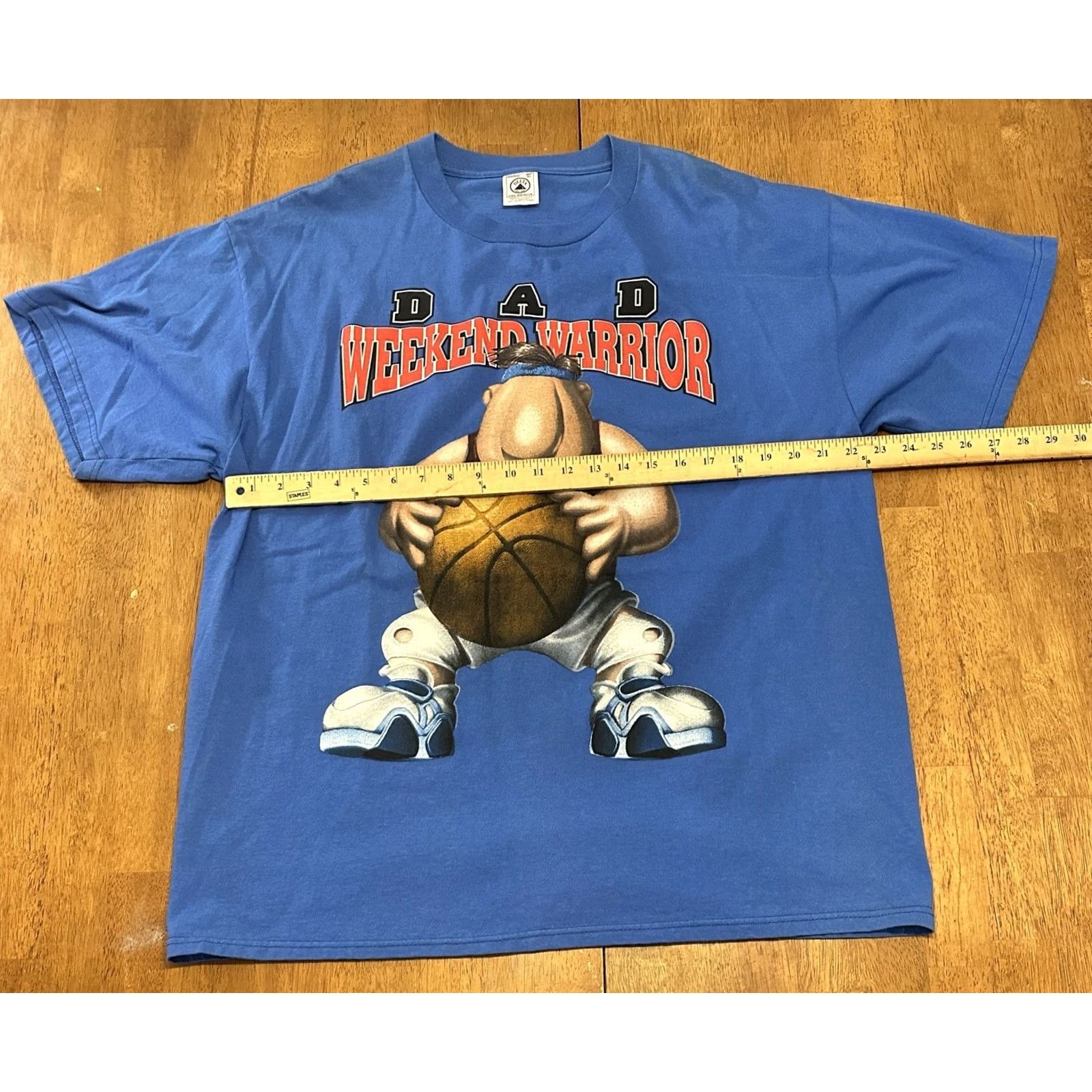 Delta VINTAGE Warrior Basketball T Shirt XL Cartoon Dad Weekend Delta Blue Mens 80s 90s Size US XL / EU 56 / 4 - 5 Thumbnail