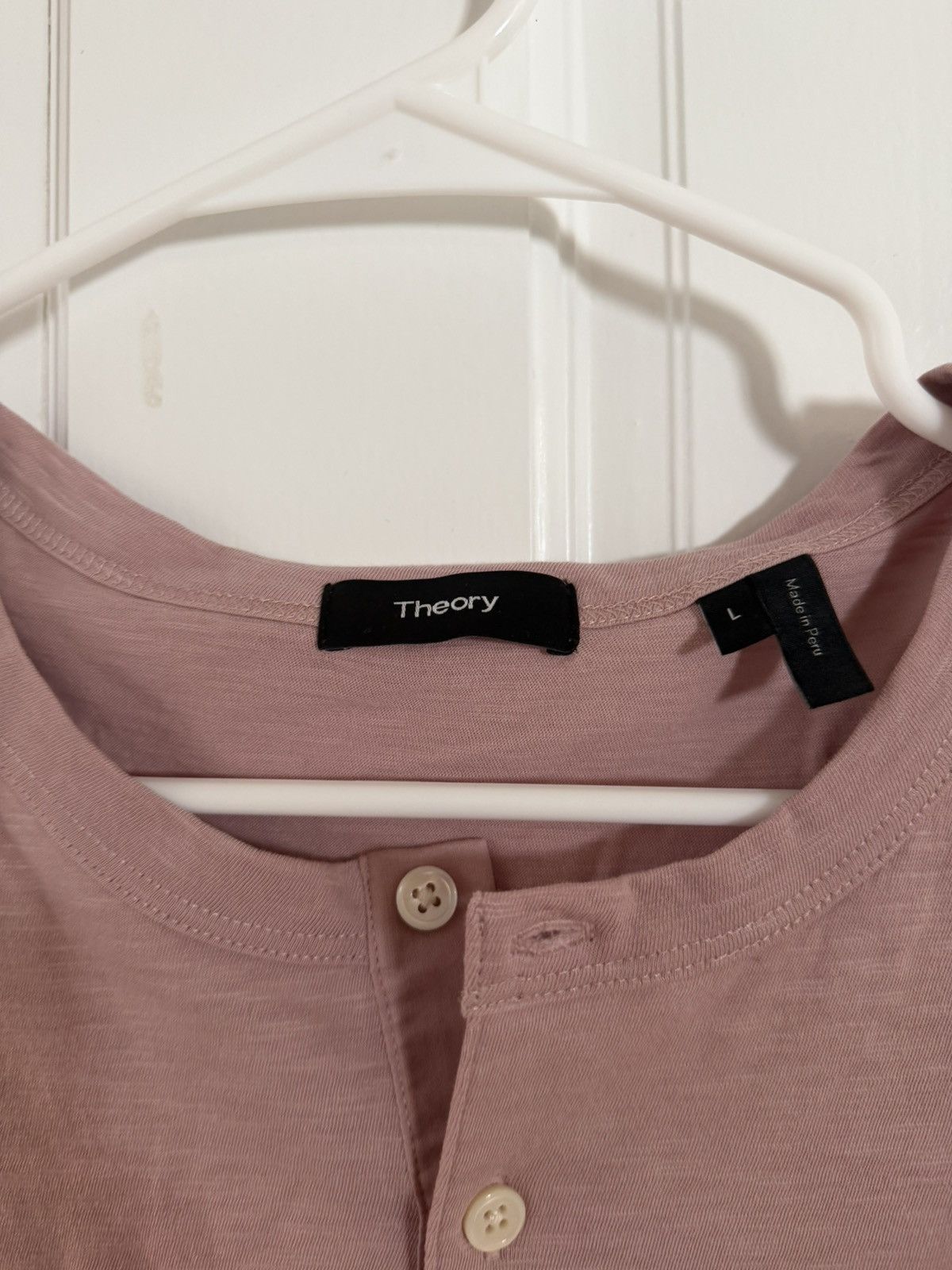 Theory Salmon short sleeve cotton henley Size US L / EU 52-54 / 3 - 2 Thumbnail