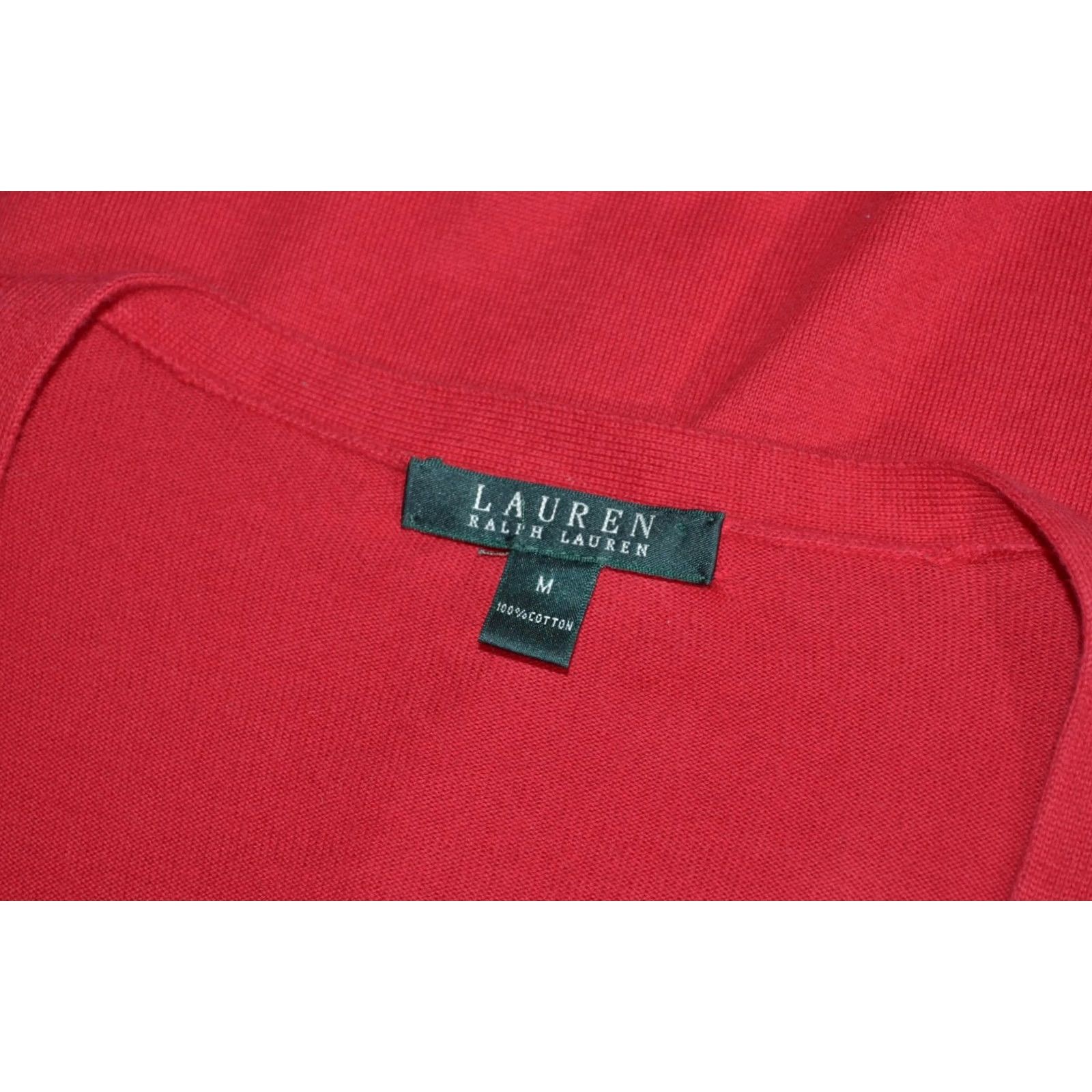Ralph Lauren Lauren Ralph Lauren Cardigan Shirt Women Red Cotton Knit V-Neck Pockets M Size M / US 6-8 / IT 42-44 - 5 Thumbnail