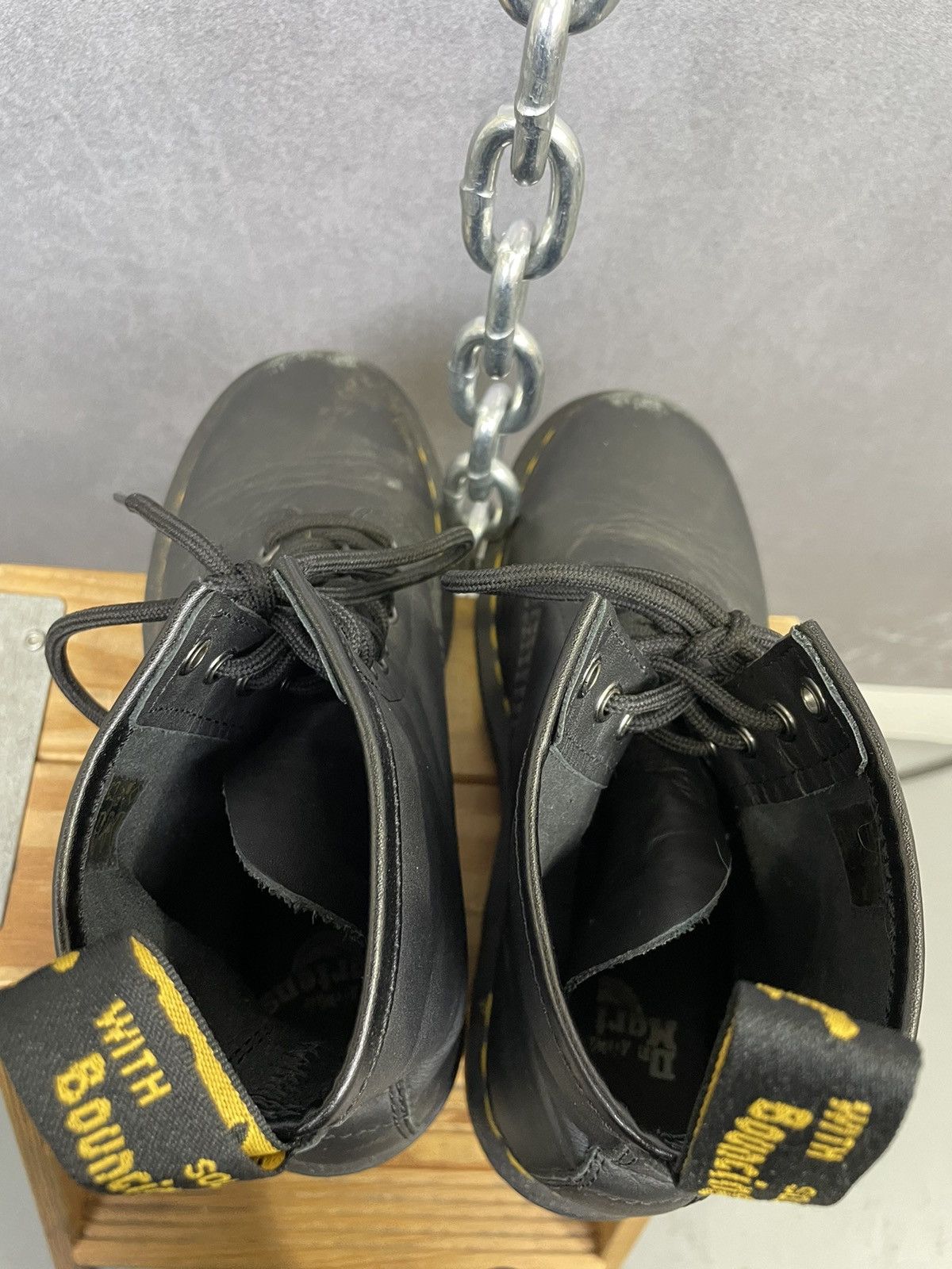 Dr. Martens × Vintage Black Doc Martens 1460 high top combat boots leather Size US 7 / EU 40 - 9 Thumbnail