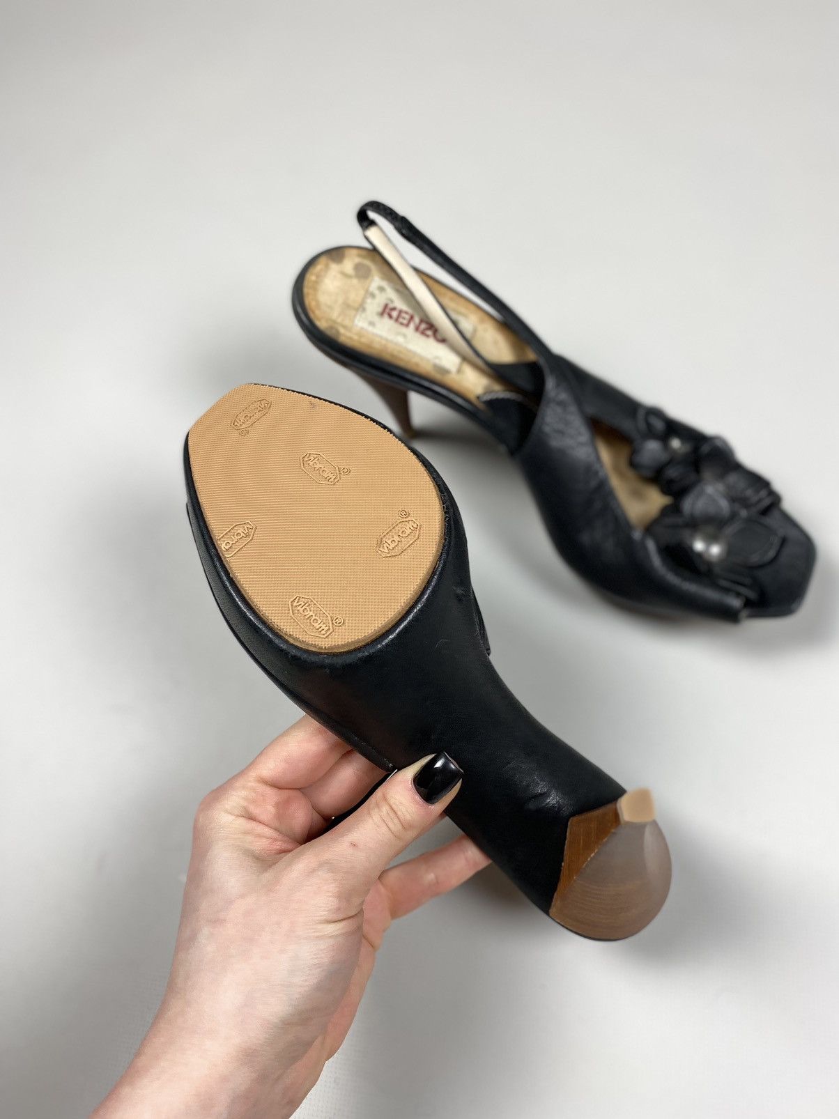 Kenzo × Vintage Kenzo vintage ladies leather heels size 39 Size US 8.5 / IT 38.5 - 15 Thumbnail