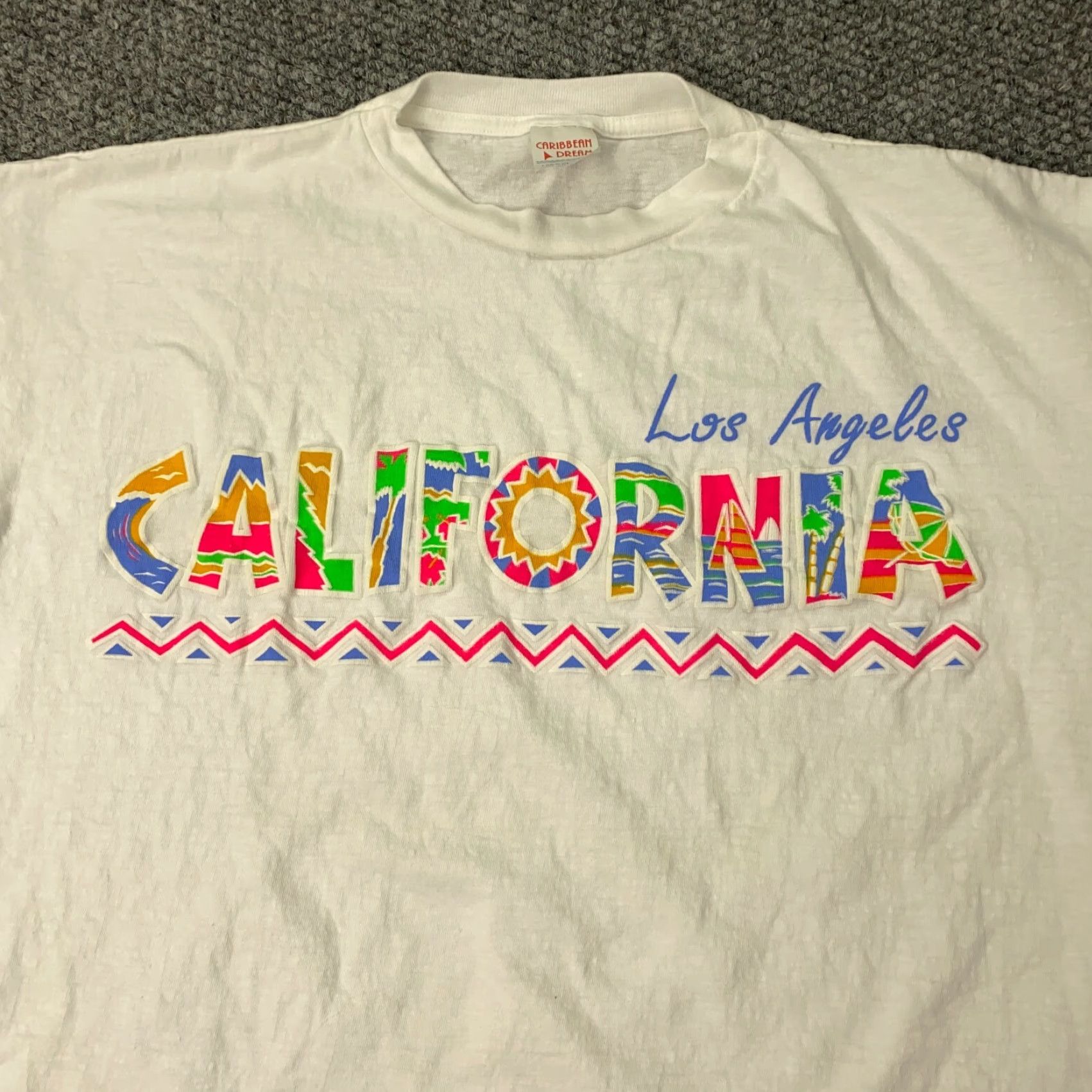 Vintage Vtg Los Angeles California Tee Shirt Mens XL White Single Stitch Beach Surf 90s Size US XL / EU 56 / 4 - 2 Thumbnail