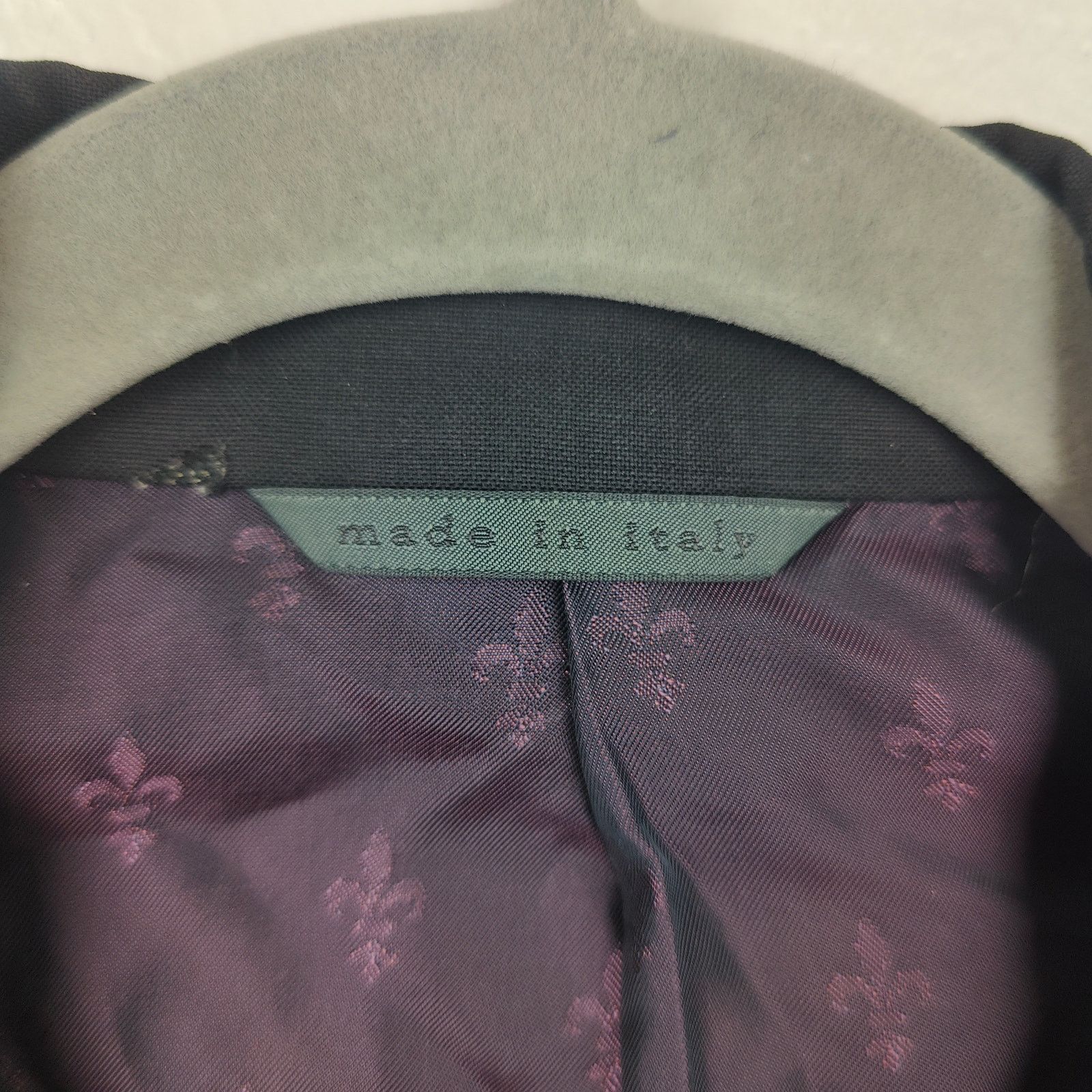 John Varvatos John Varvatos Silk Blazer Mens 44 Black Purple Micro Floral Size 44R - 9 Thumbnail