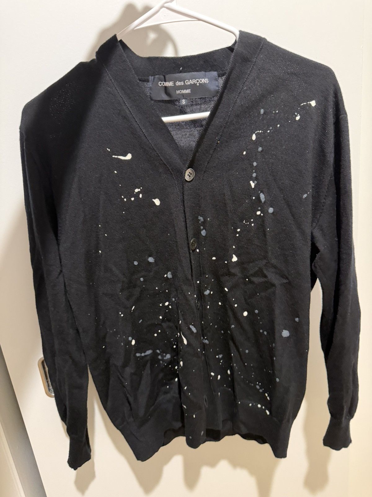 Comme des Garcons Homme C omme des Garçons Homme Paint-Splatter Cardigan - Small Size US S / EU 44-46 / 1 - 1 Thumbnail