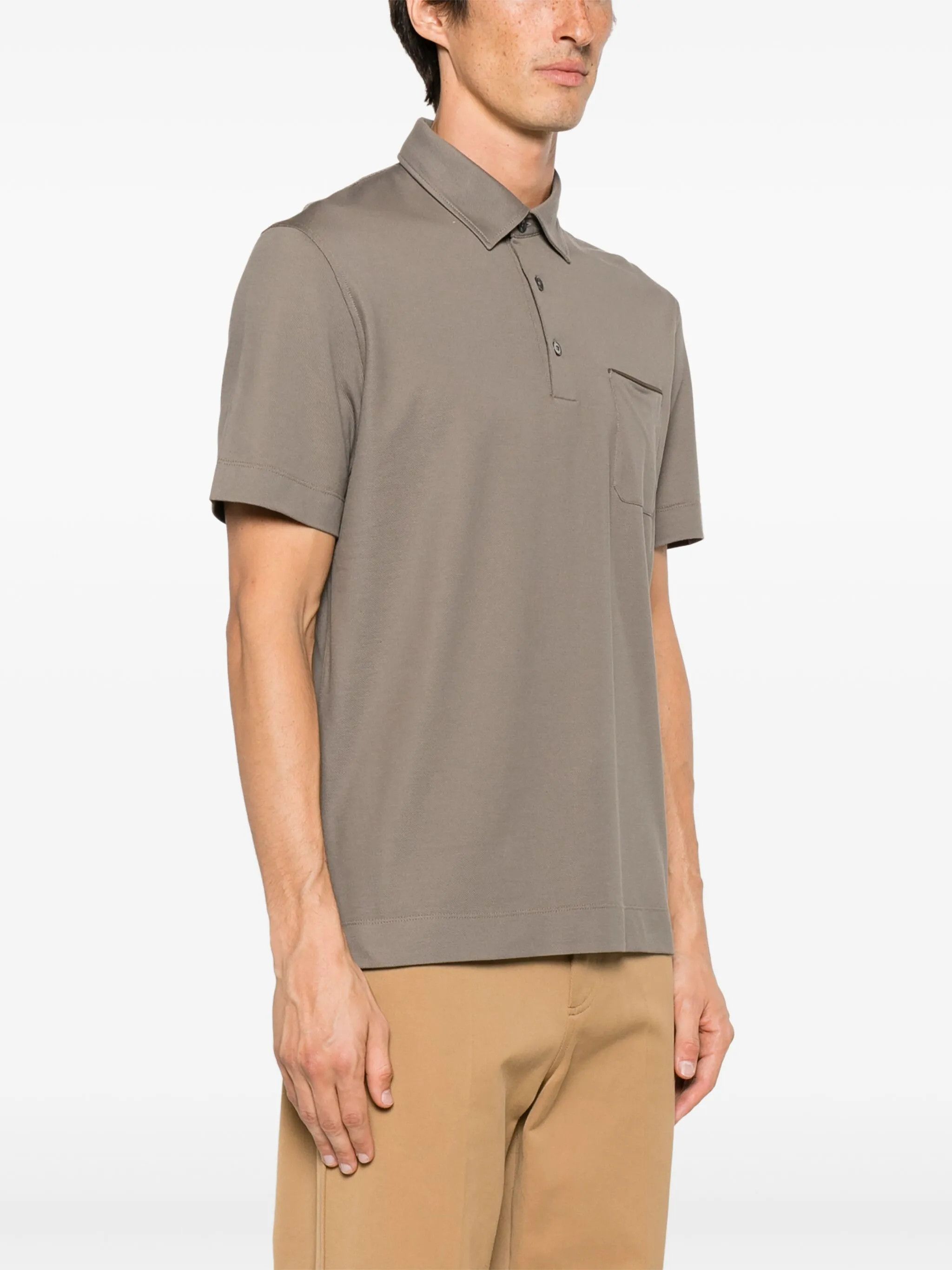 Ermenegildo Zegna o1s1rm0225 RUD39 Polo Shirt in Grey Size US M / EU 48-50 / 2 - 3 Thumbnail