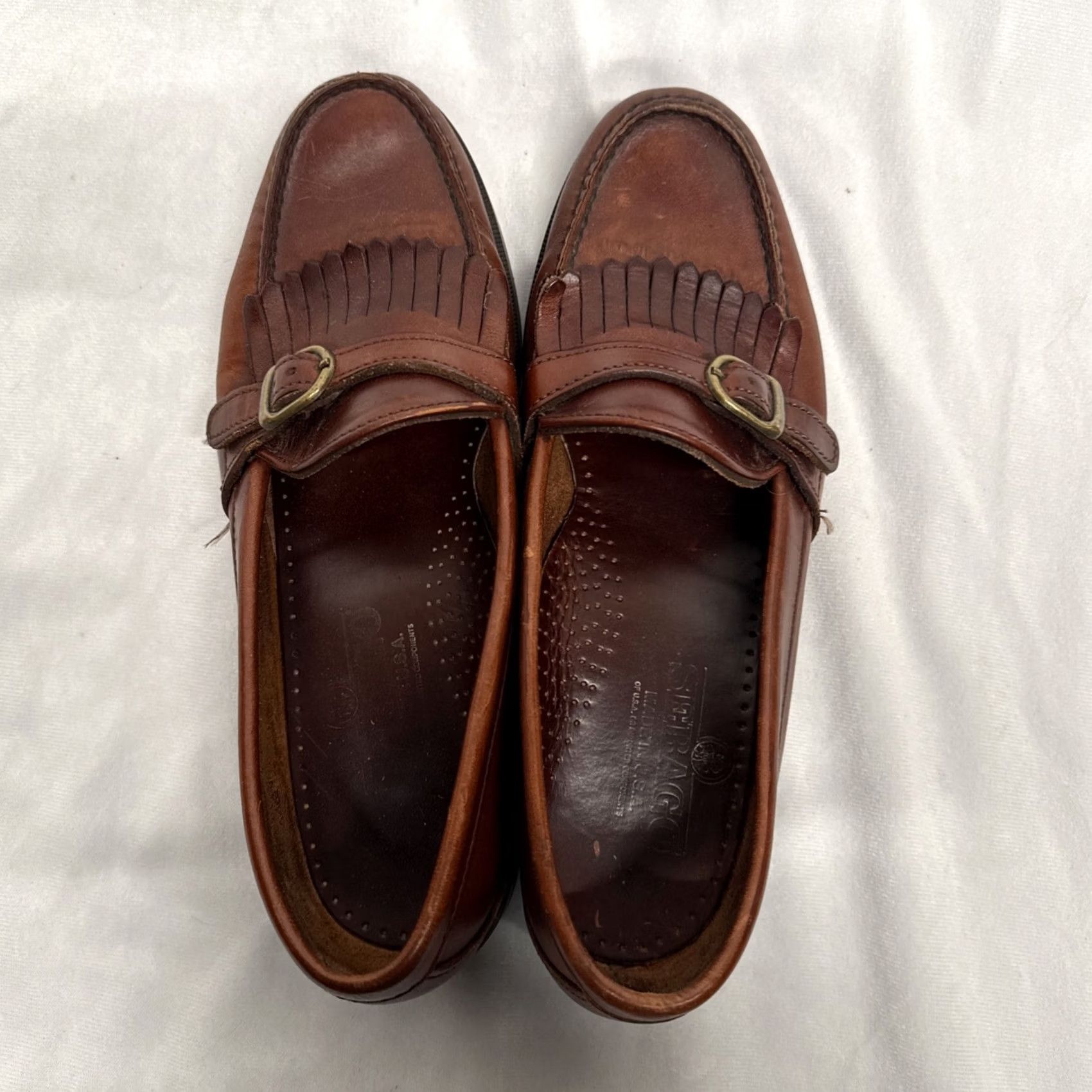 Sebago Sebago Burgundy Brown Slip On Buckle Loafer Genuine Leather Men Size 10.5 M Dress Loafer Leather Upper Lining Insole - Vintage N/A Size US 11 / EU 44 - 4 Thumbnail