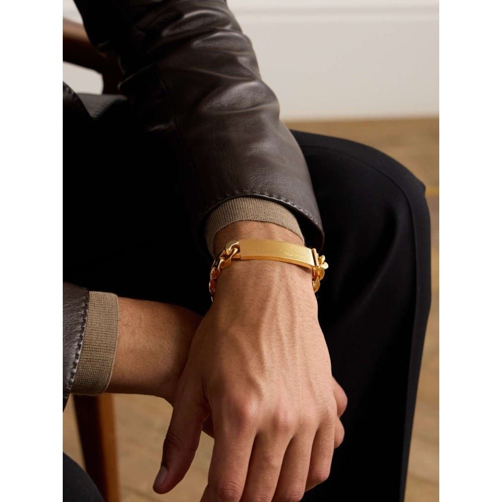 Tom Ford o1loc1c1025 JM006 Size: OS / Pleated Chain Bracelet in Gold Size ONE SIZE - 2 Thumbnail